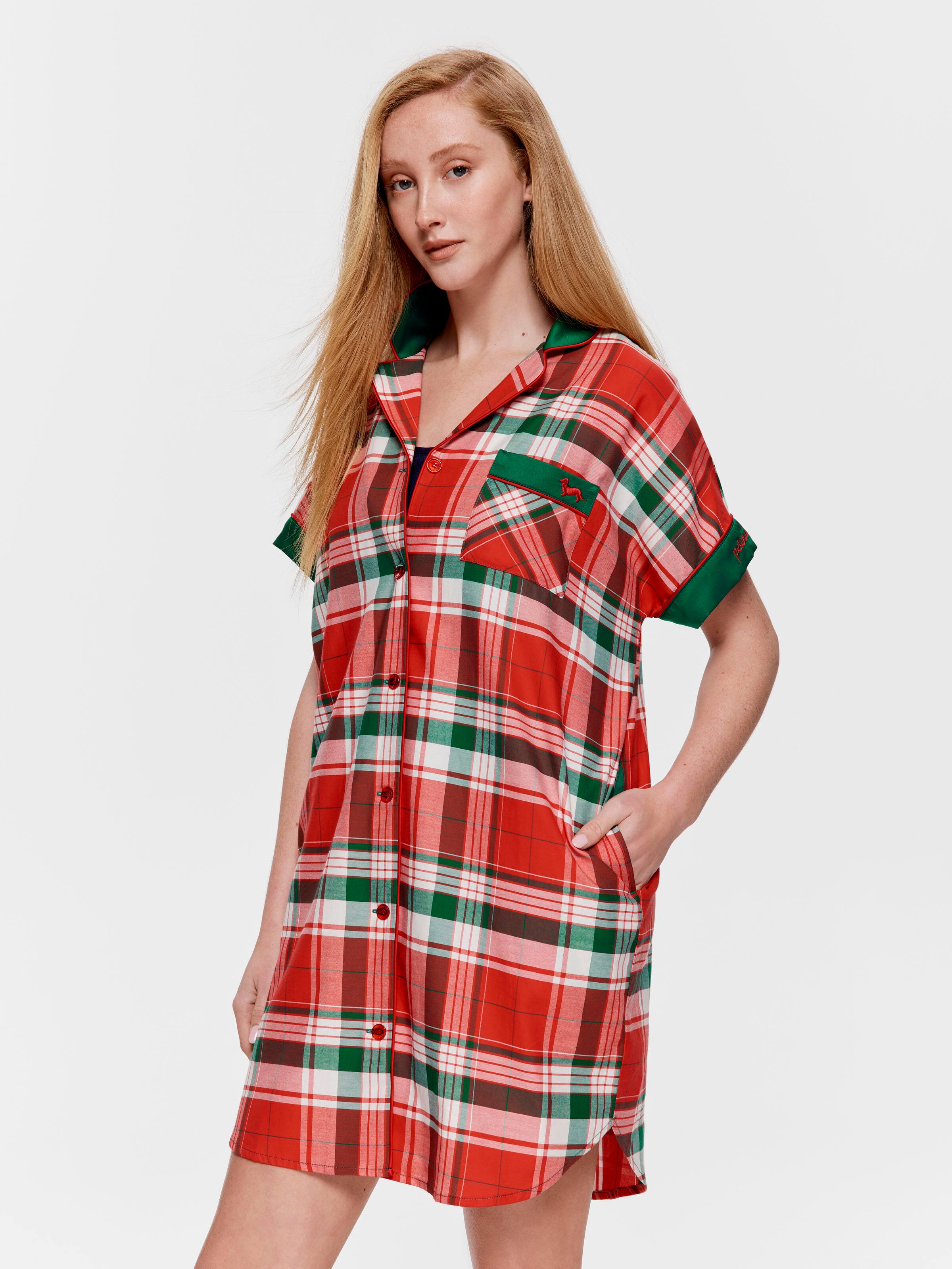Tartan 100% Cotton Short Sleeve Boyfriend Nightshirt