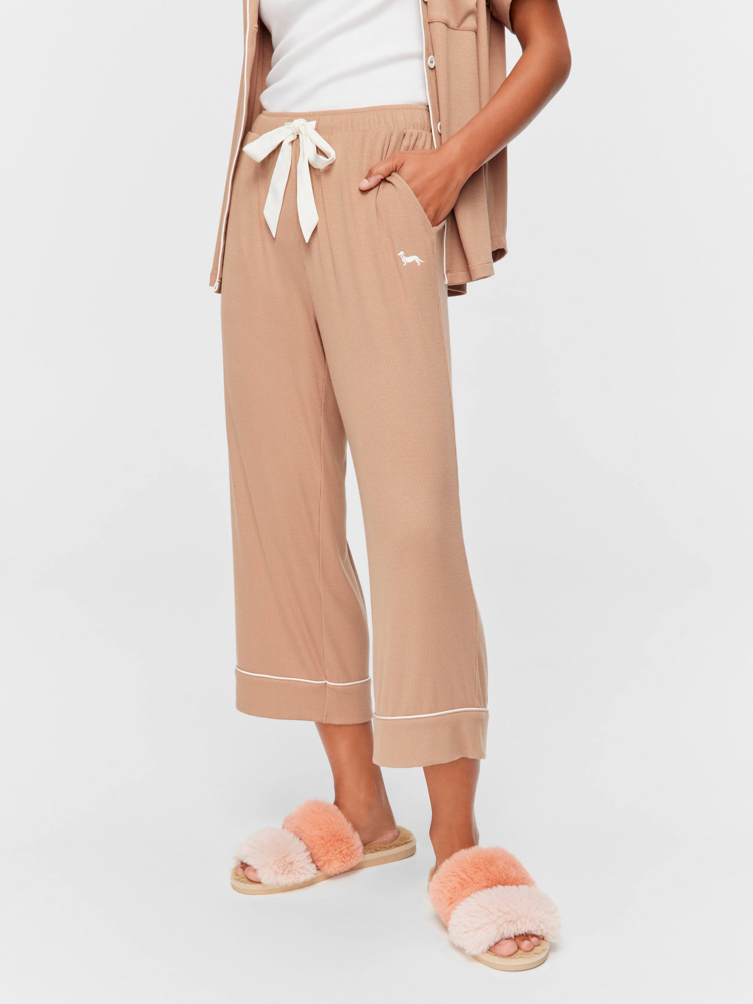 Caramel Bamboo Rib 3/4 Pj Pant