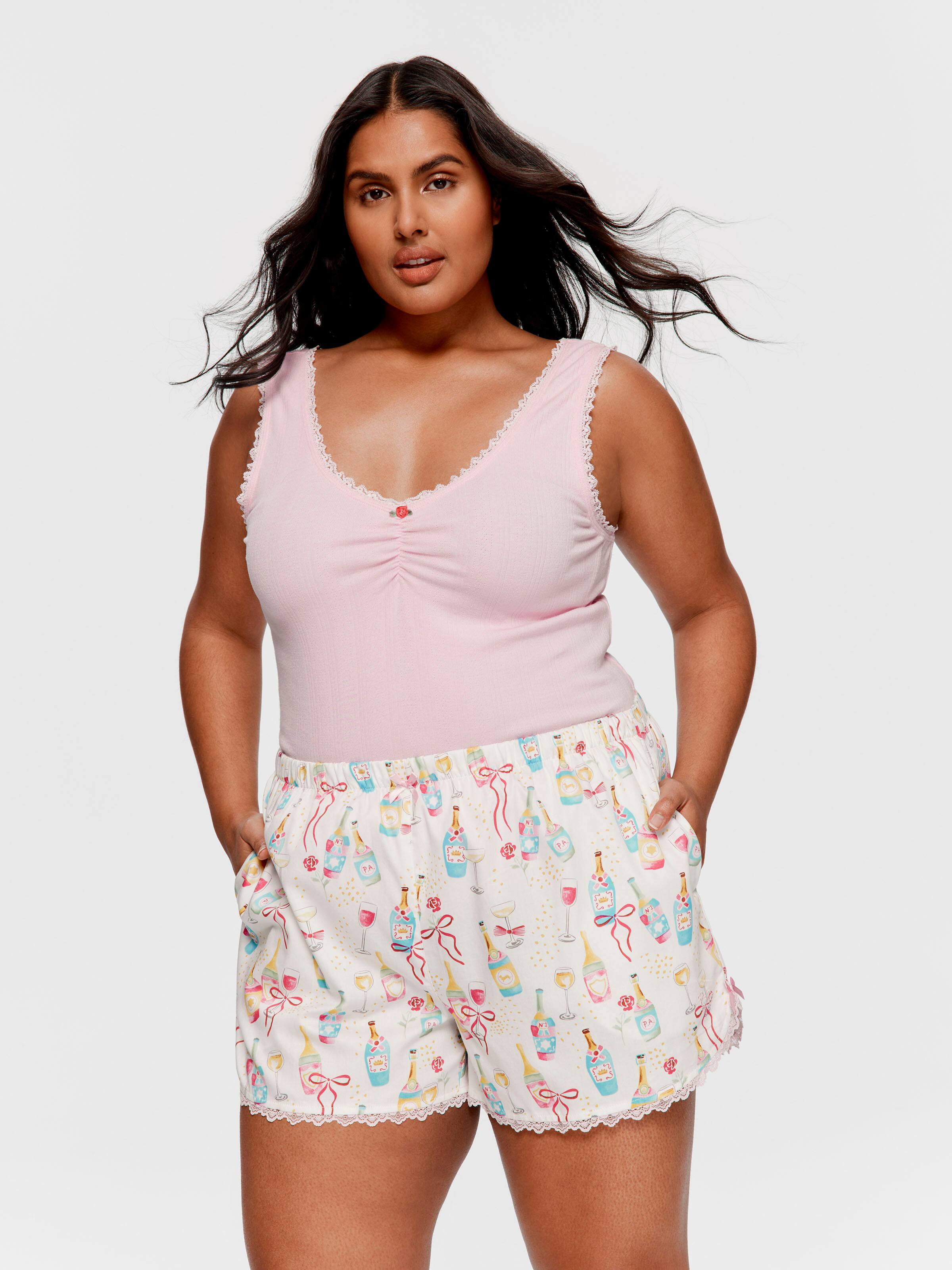 P.A. Plus Champagne 100% Cotton Mini Frill Short