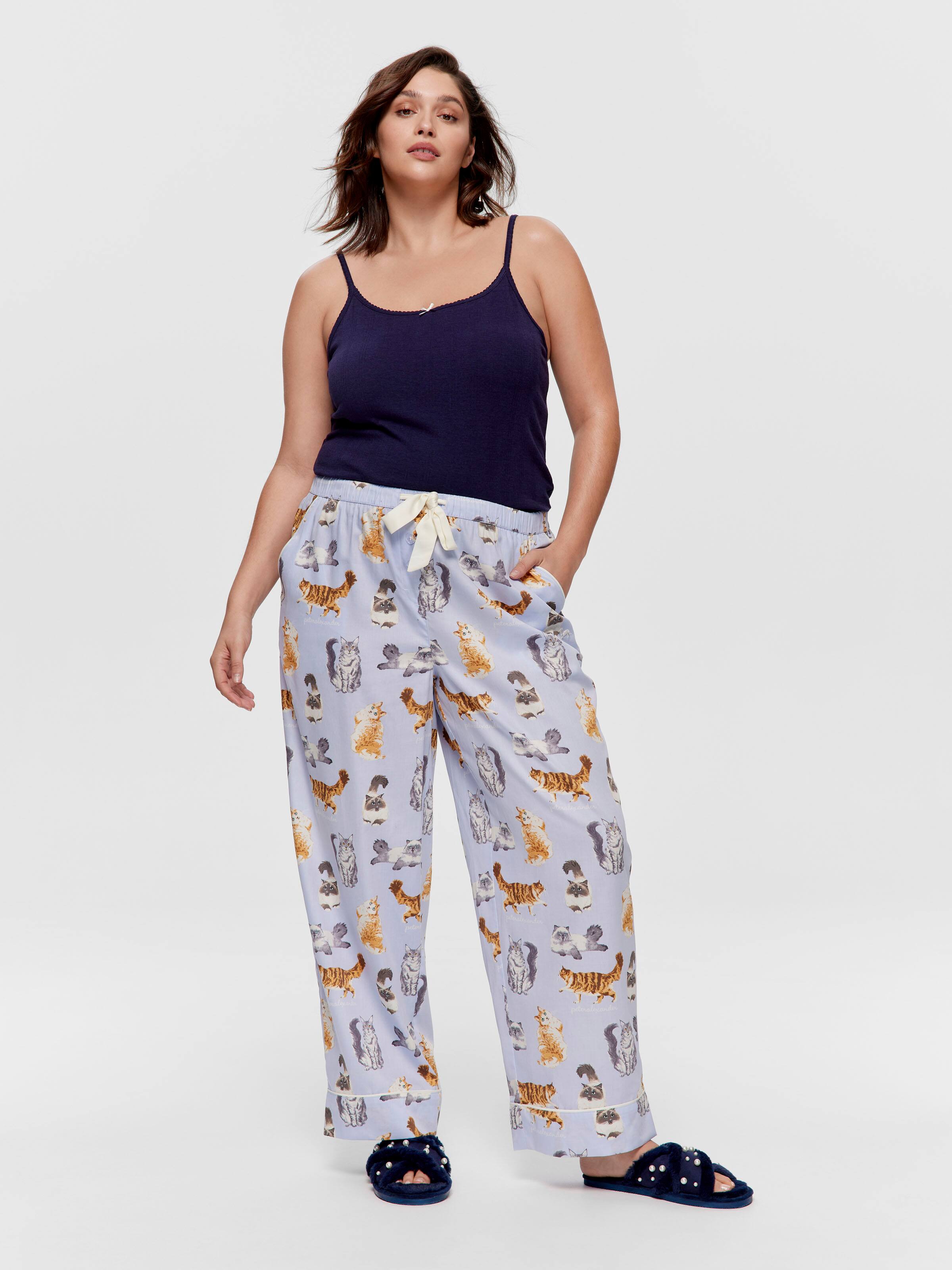 P.A. Plus Mixed Cats 100% Cotton Classic Pj Pant