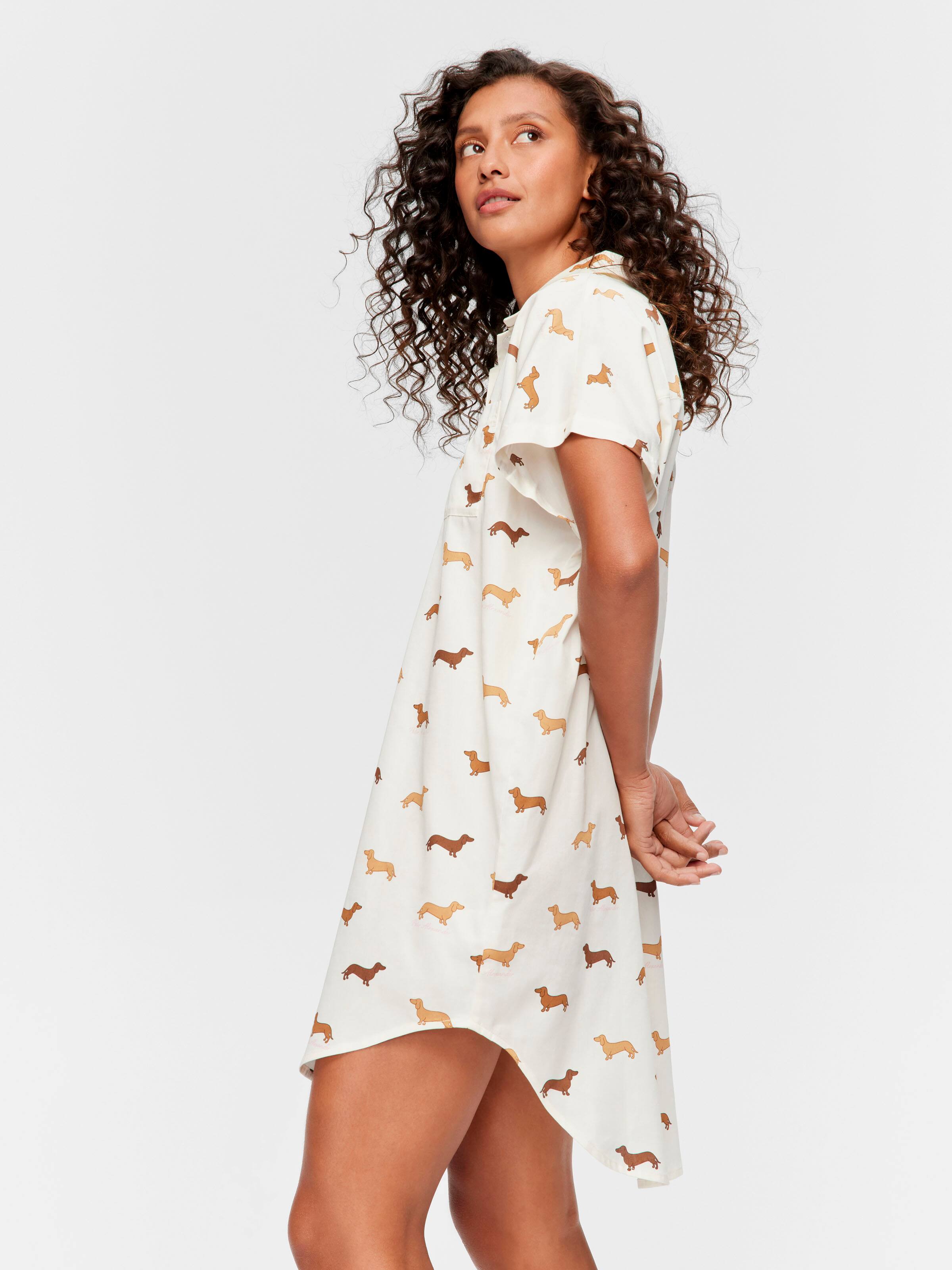 Cream Penny 100% Cotton Boyfriend Nightshirt