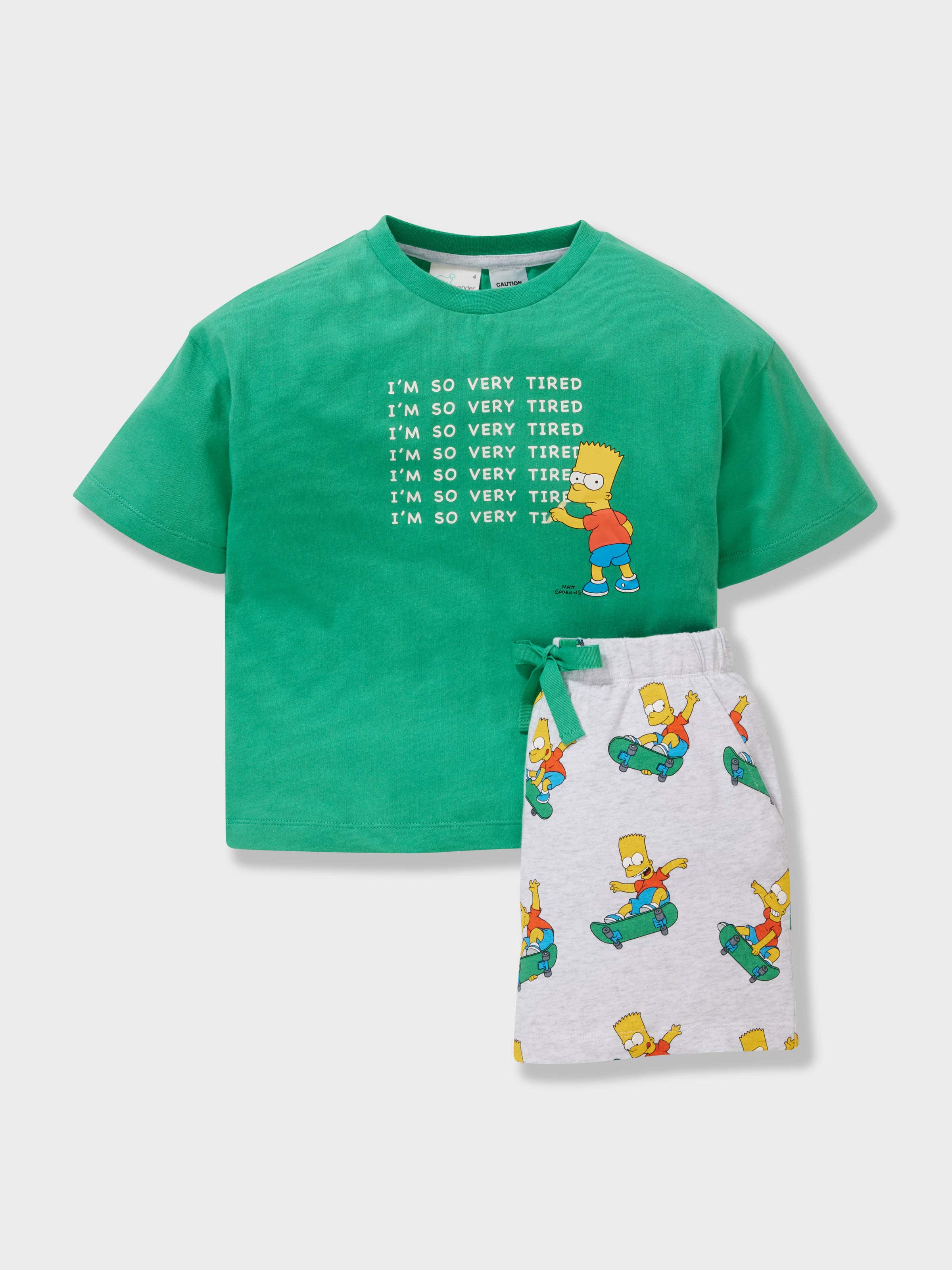 Jnr Boys Bart Simpson Short Pj Set