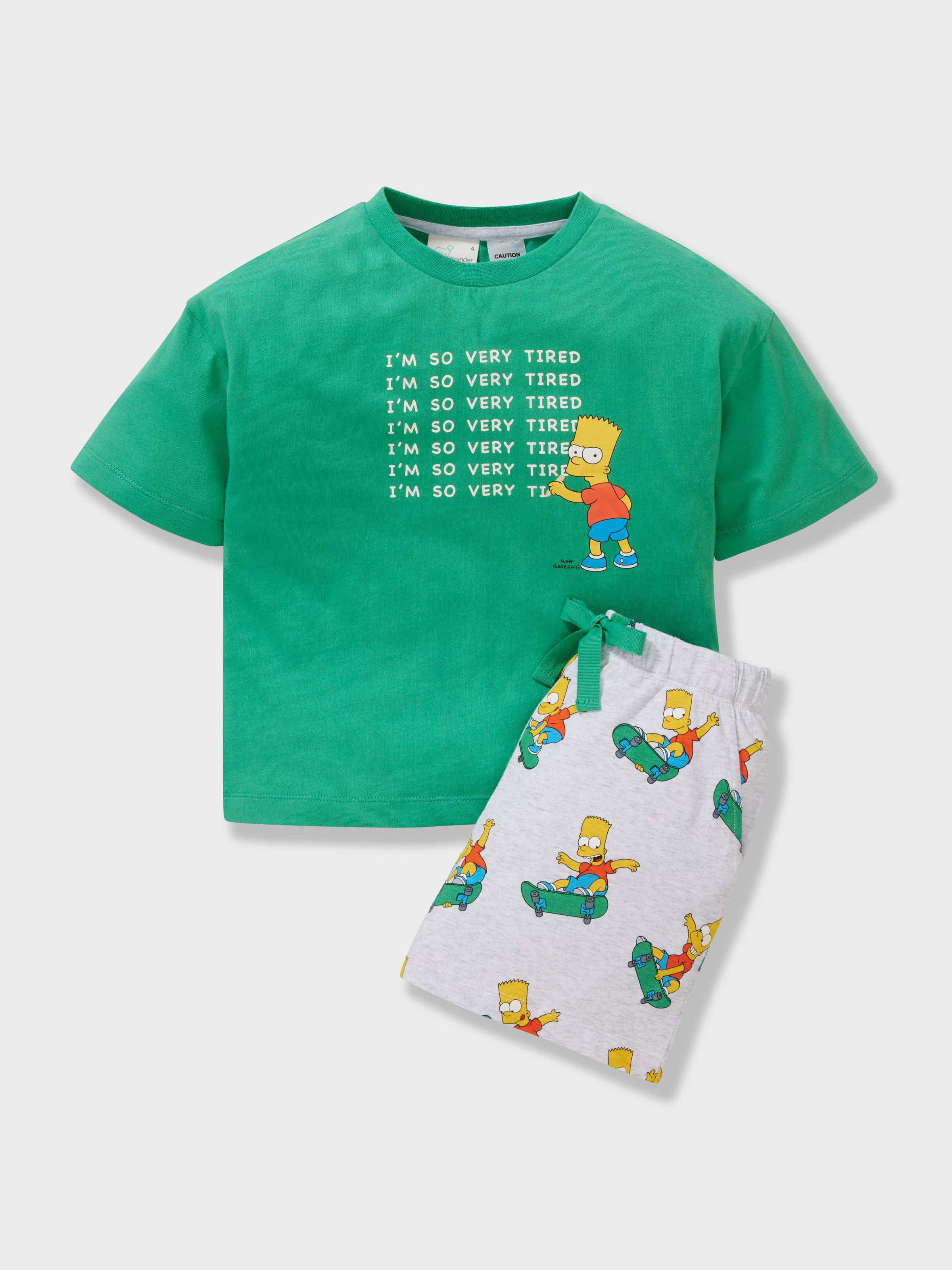 Boys Bart Simpson Short Pj Set
