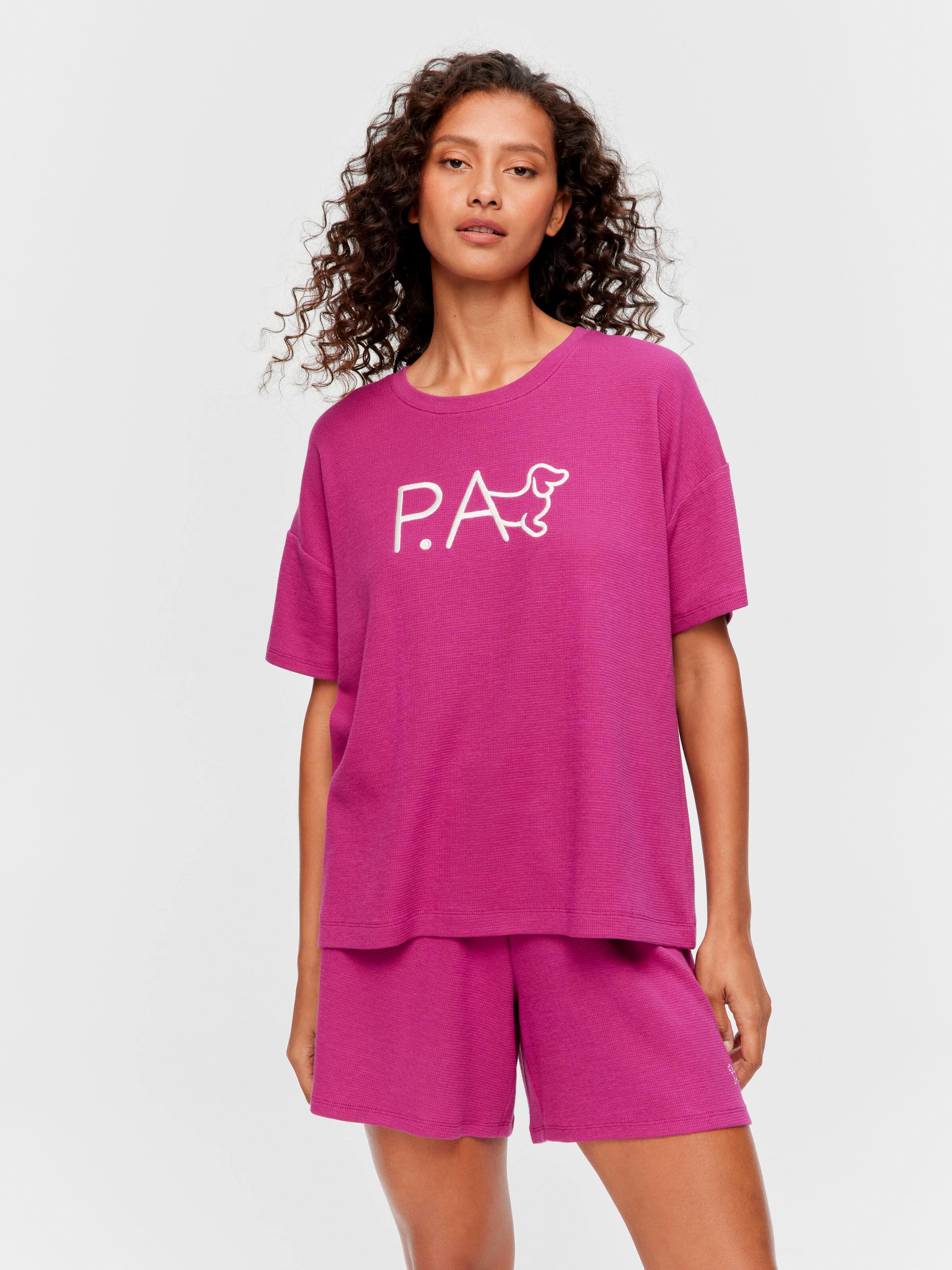 Plum Oversized Waffle Tee