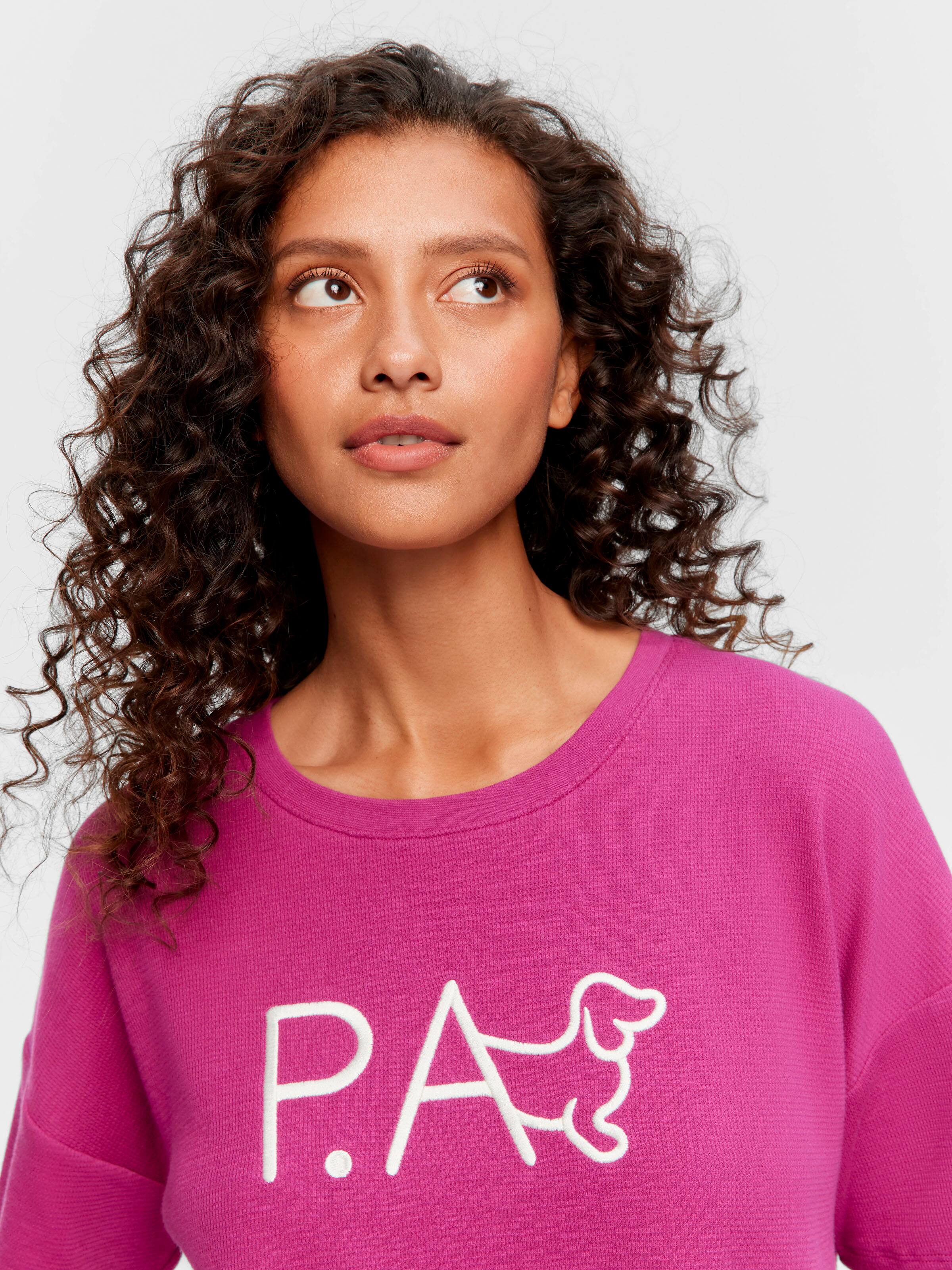 Plum Oversized Waffle Tee