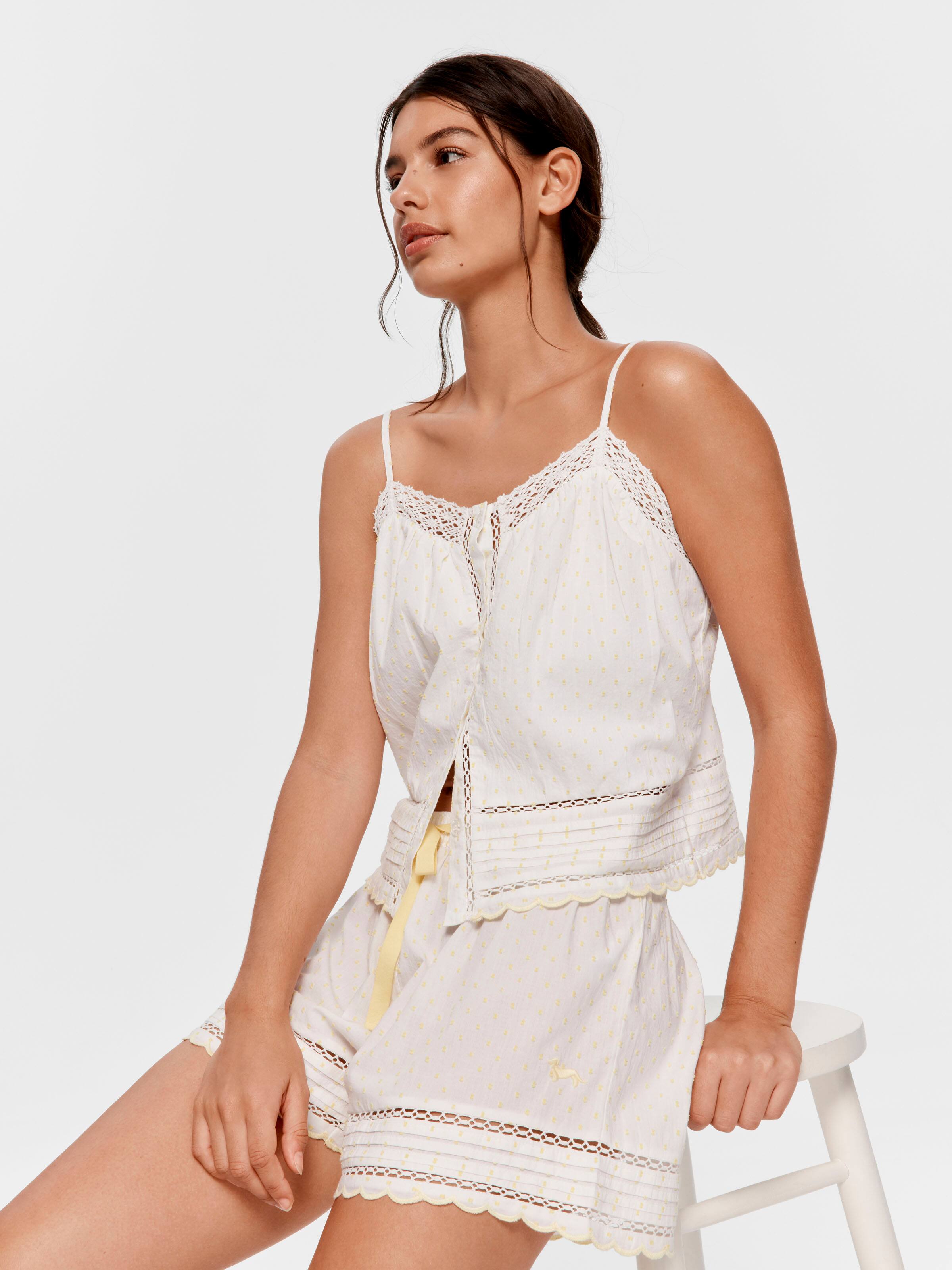 Lemon 100% Cotton Dobby Cami Pj Set