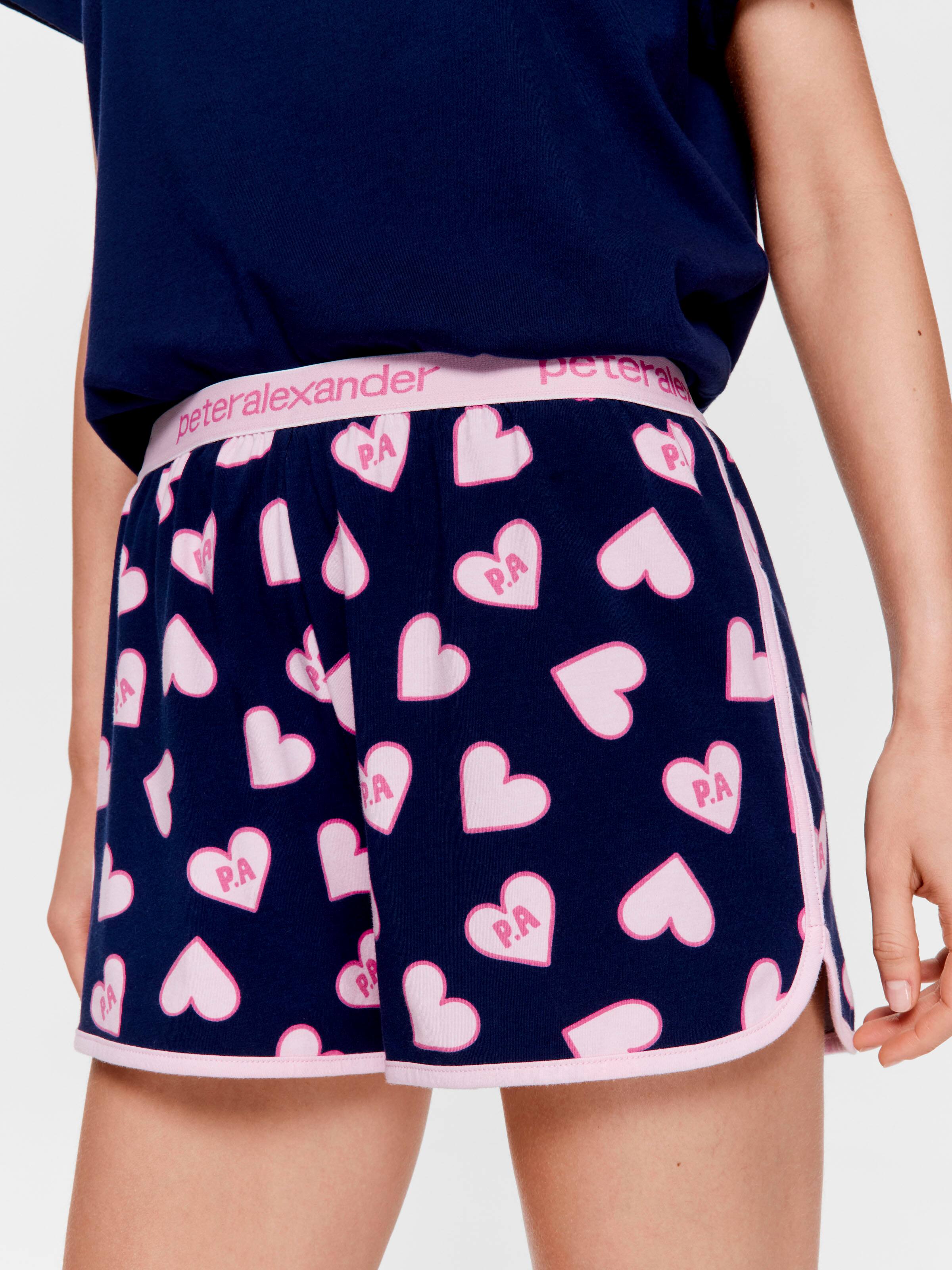Navy Heart Sporty Short