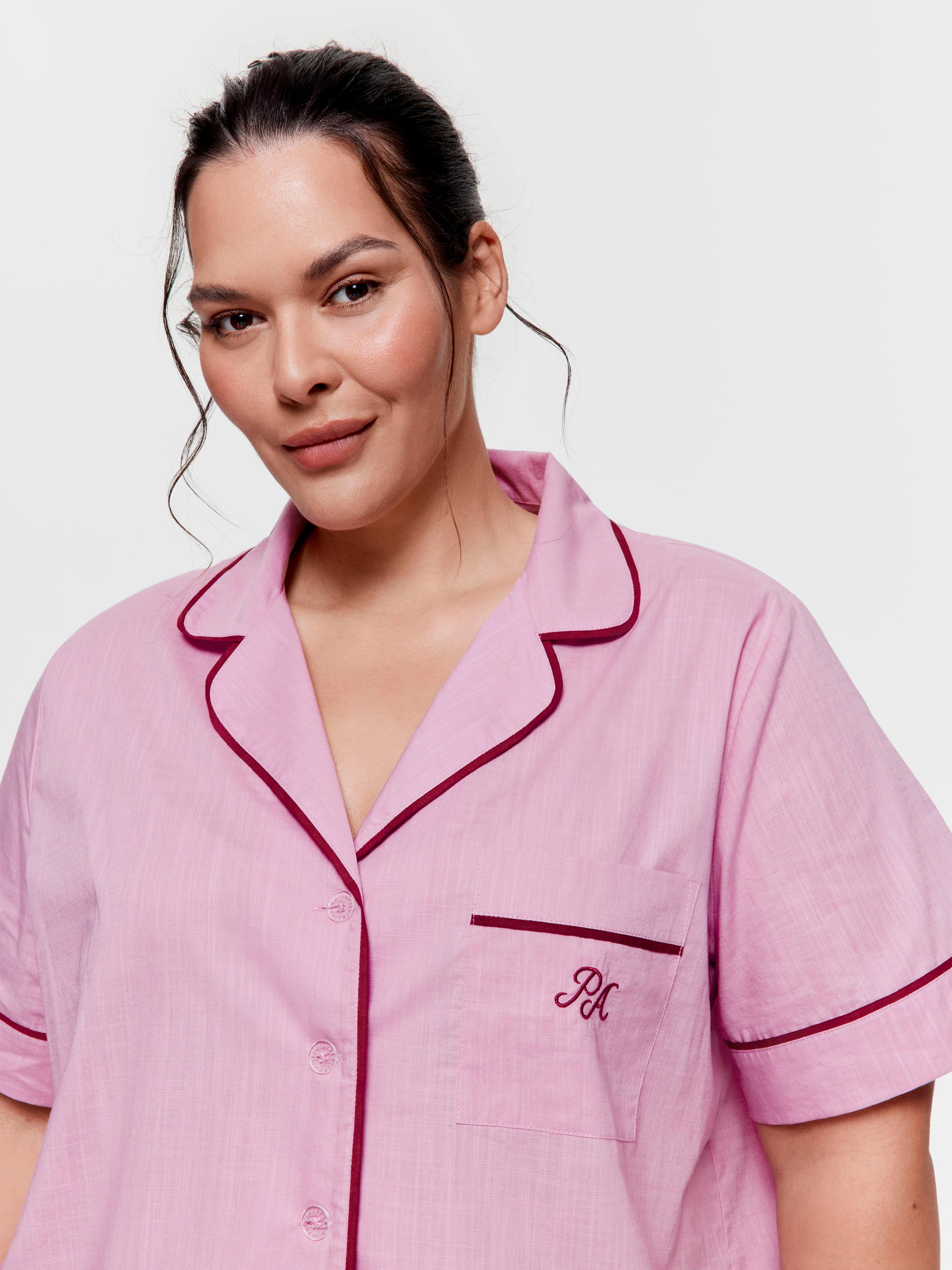 P.A. Plus Pink 100% Cotton Short Sleeve Shirt