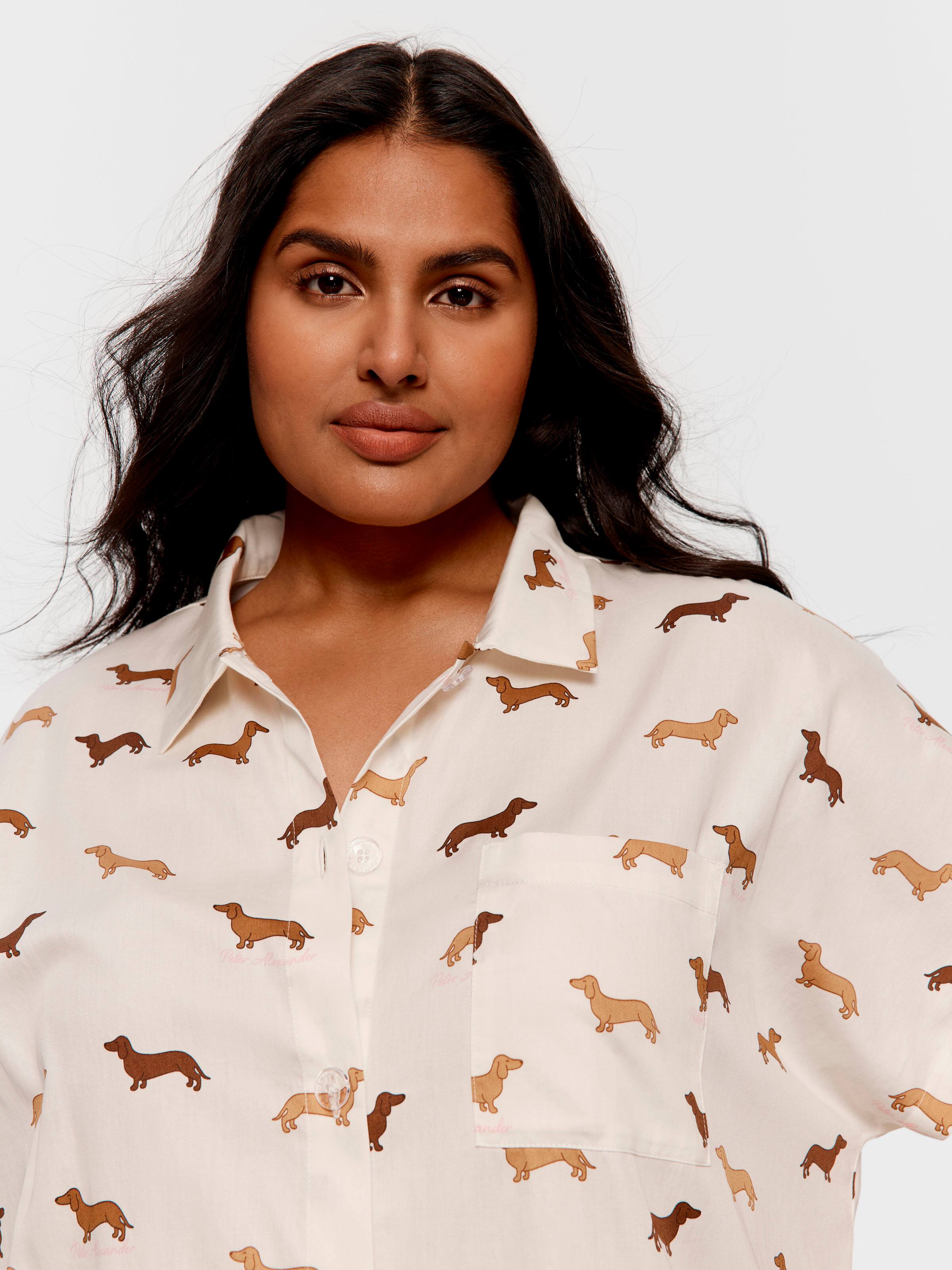P.A. Plus Cream Penny 100% Cotton Boyfriend Nightshirt