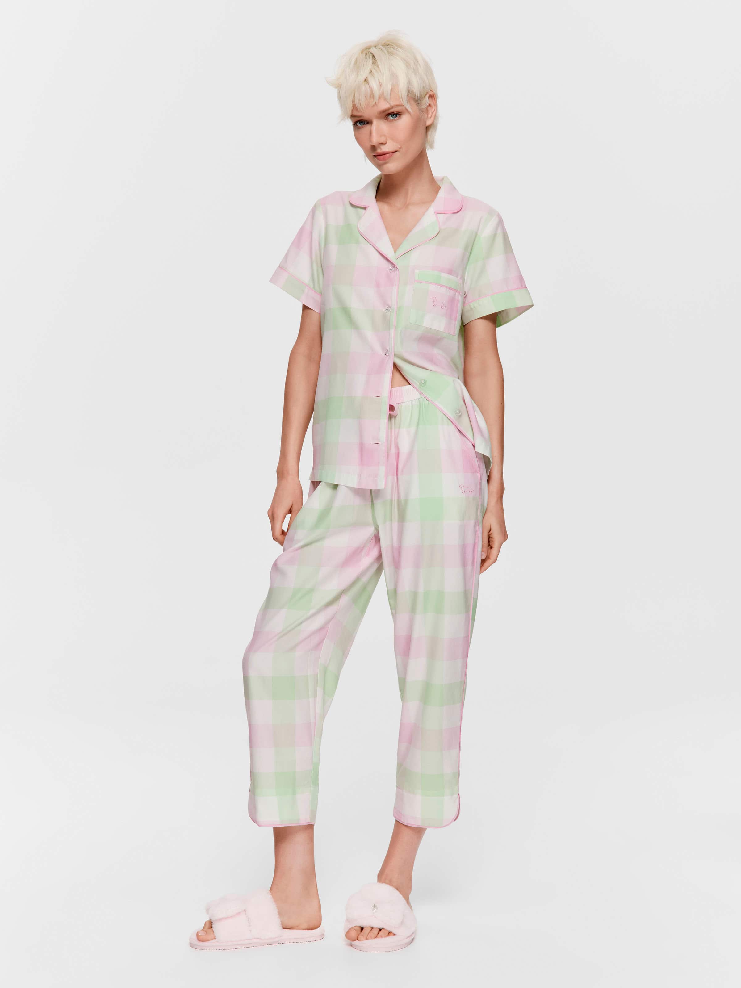 Buffalo Check 100% Cotton 3/4 Roll Up Pj Pant