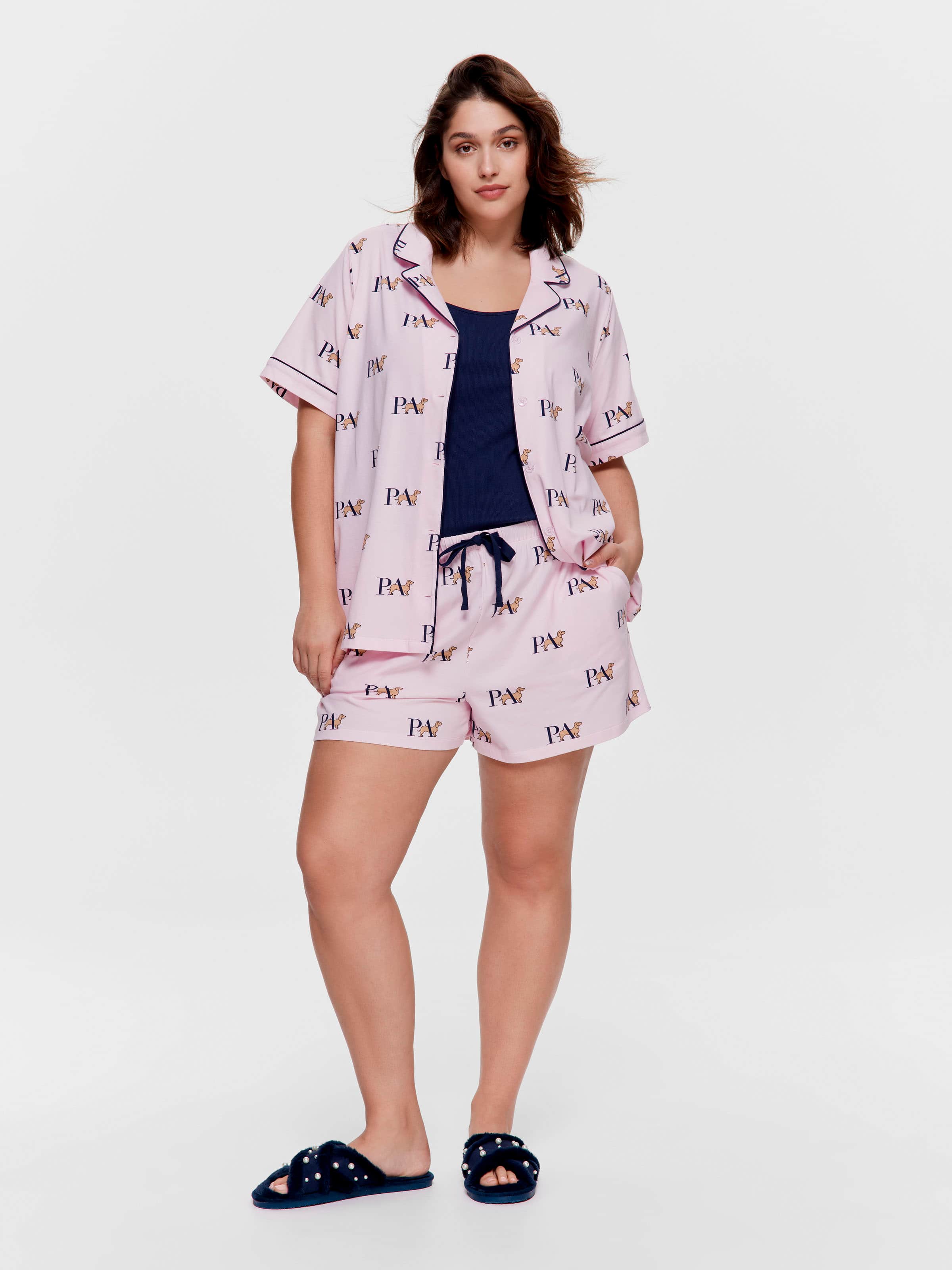 P.A. Plus Bedtime Stories Logo Classic Shortie Pj Set