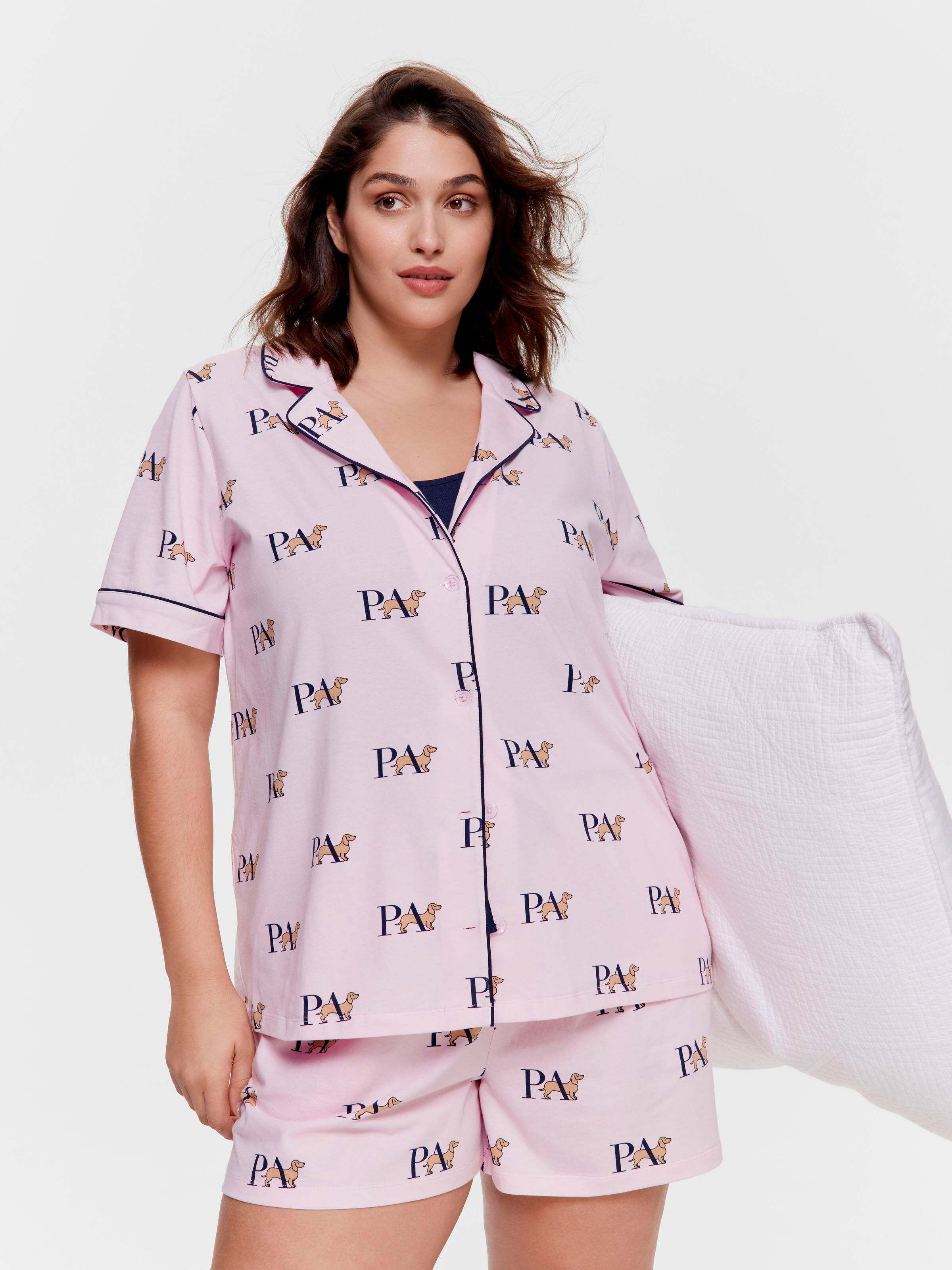 P.A. Plus Bedtime Stories Logo Classic Shortie Pj Set