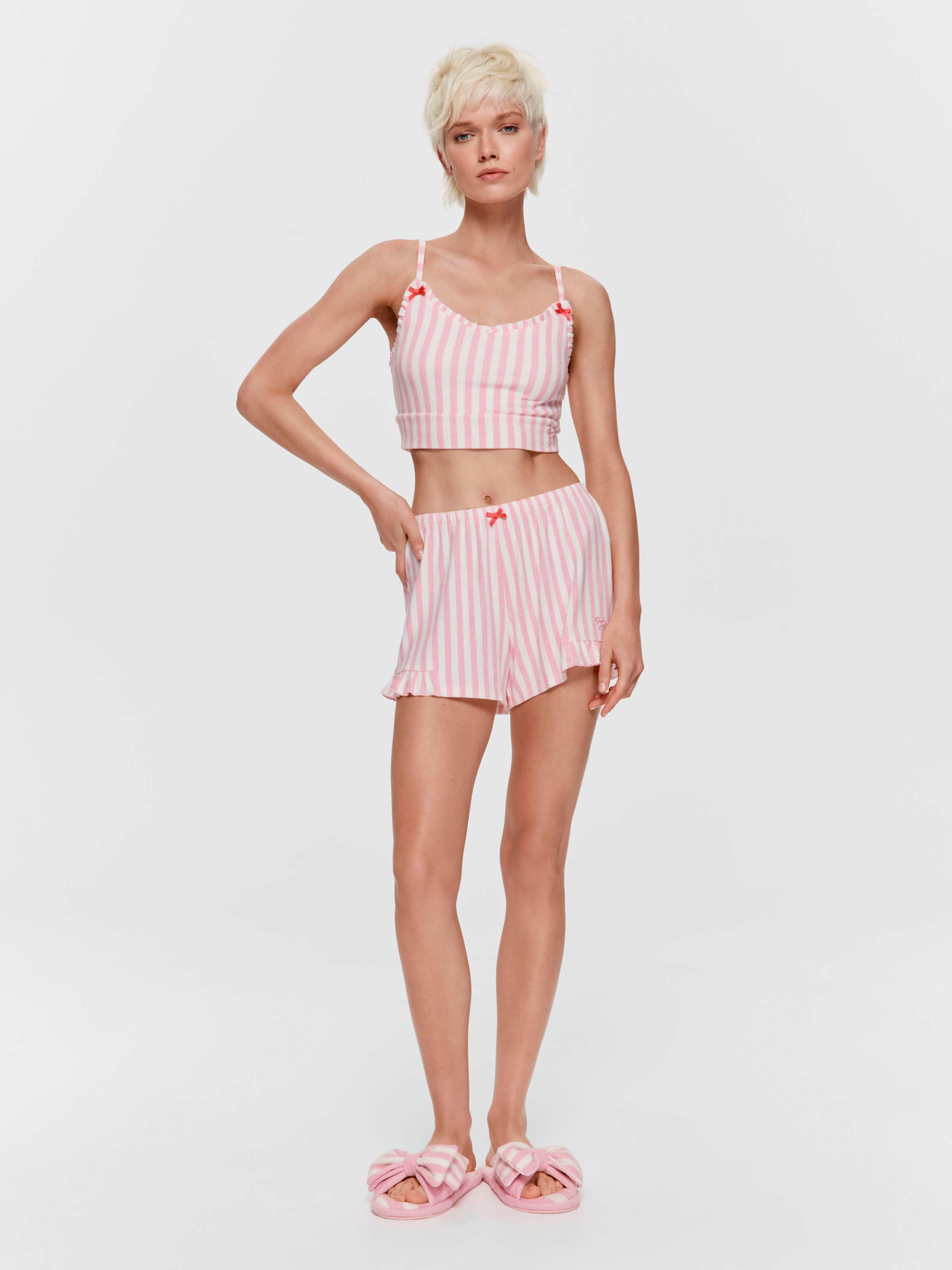 Candy Stripe Fuzzy Crop