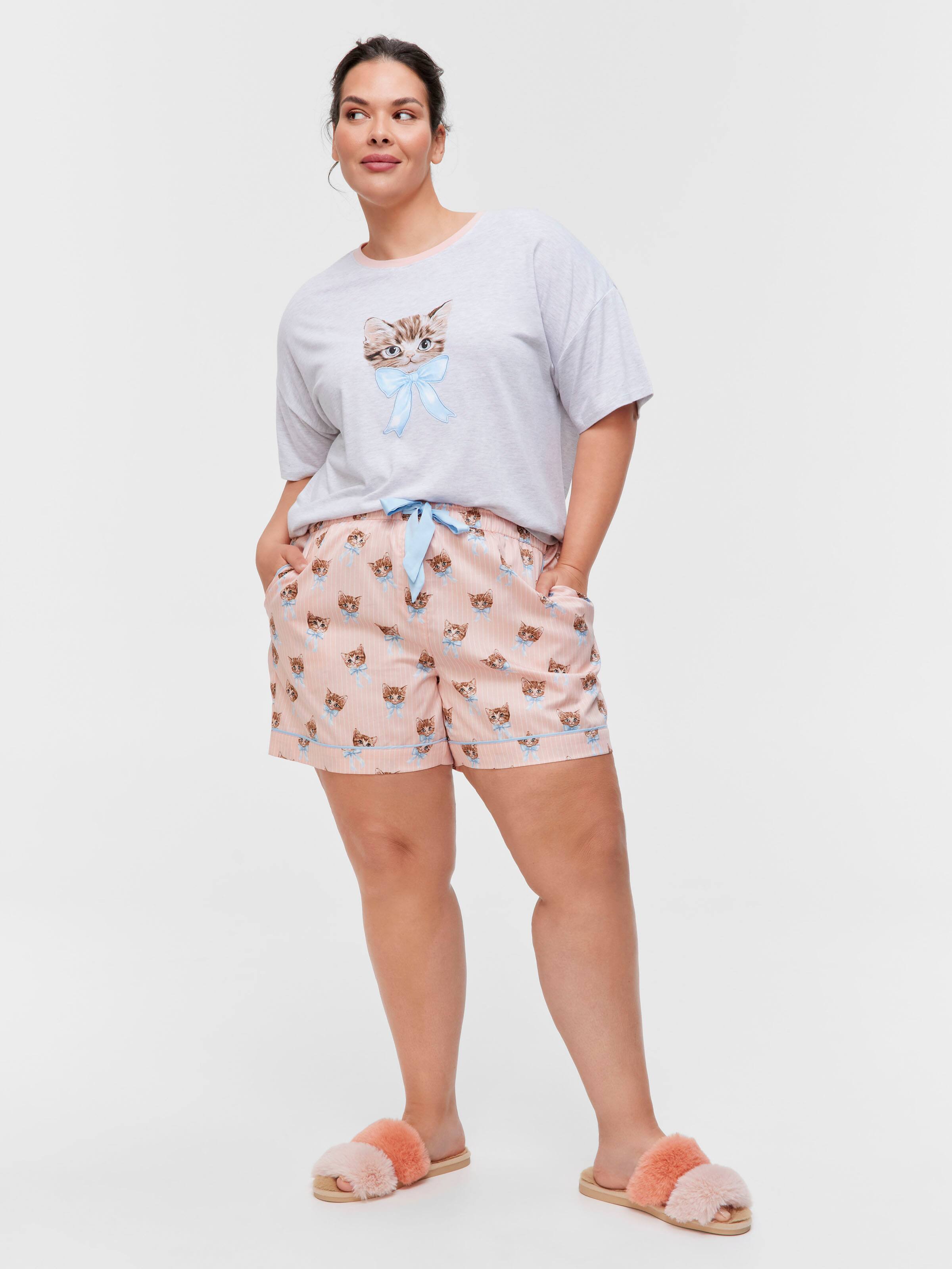P.A. Plus Vintage Cat 100% Cotton Relaxed Mid Short