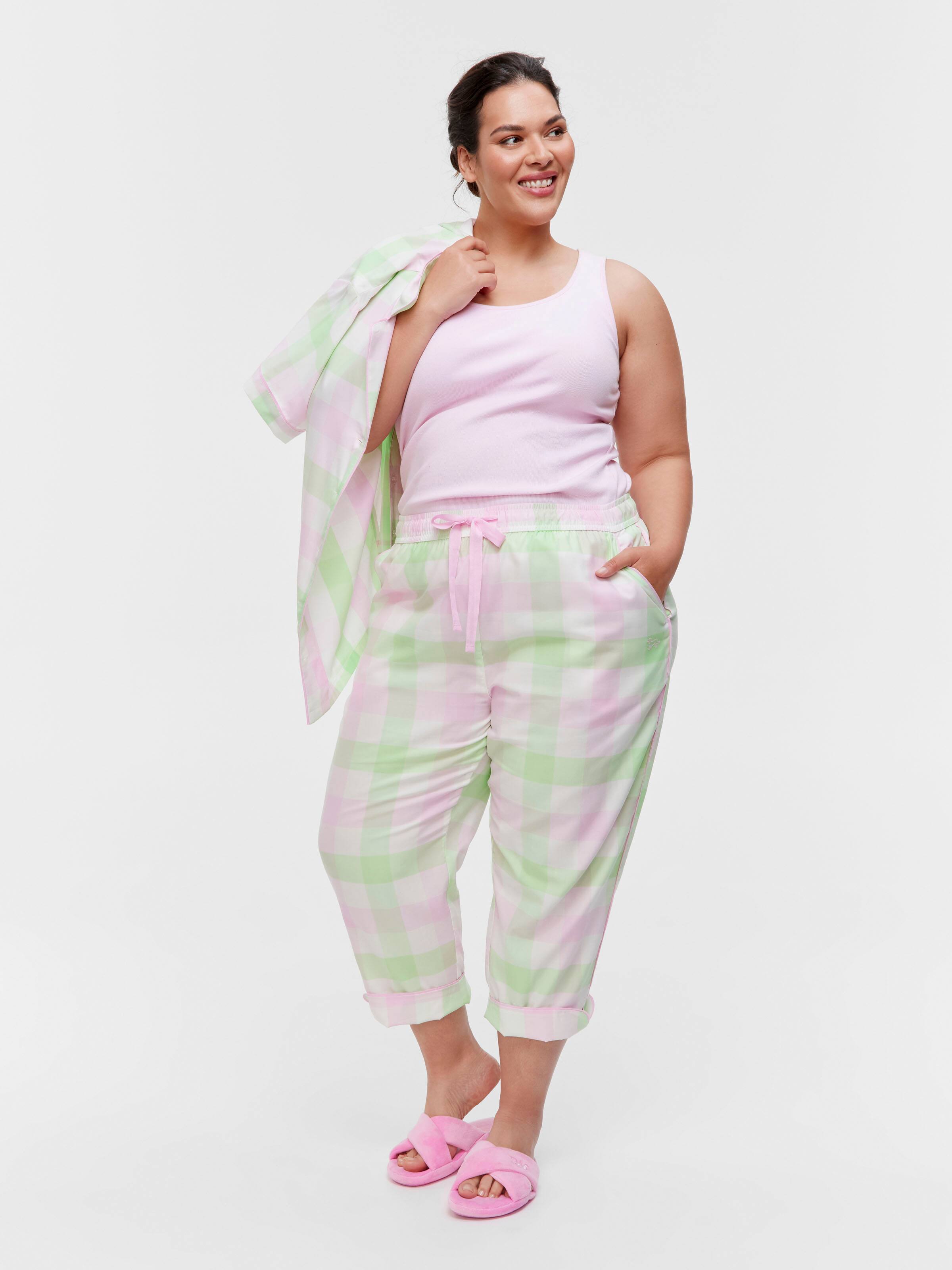P.A. Plus Buffalo Check 100% Cotton 3/4 Roll Up Pj Pant
