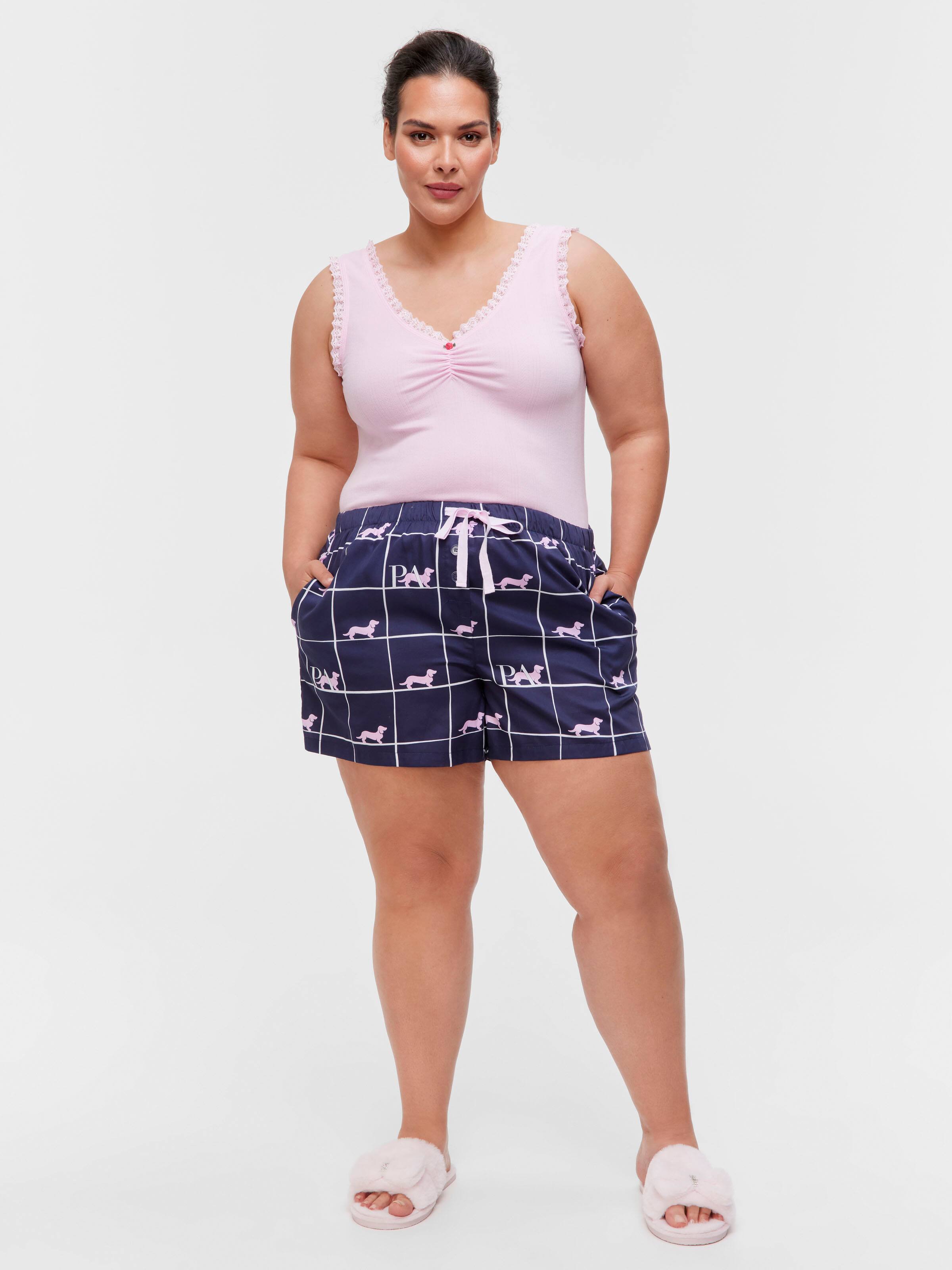 P.A. Plus Bedtime Stories Logo 100% Cotton Mid Short