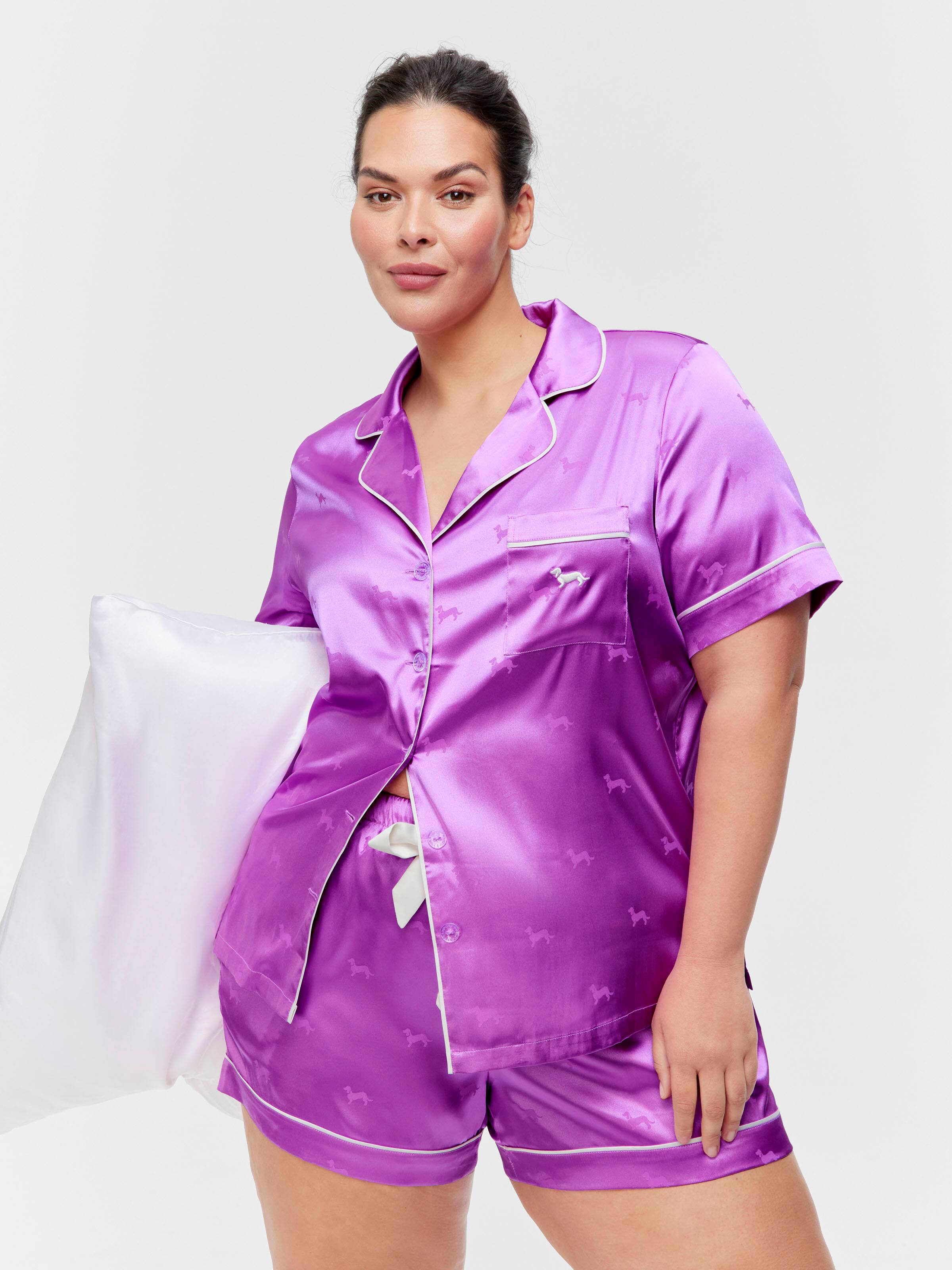 P.A. Plus Orchid Penny Satin Short Sleeve Shirt