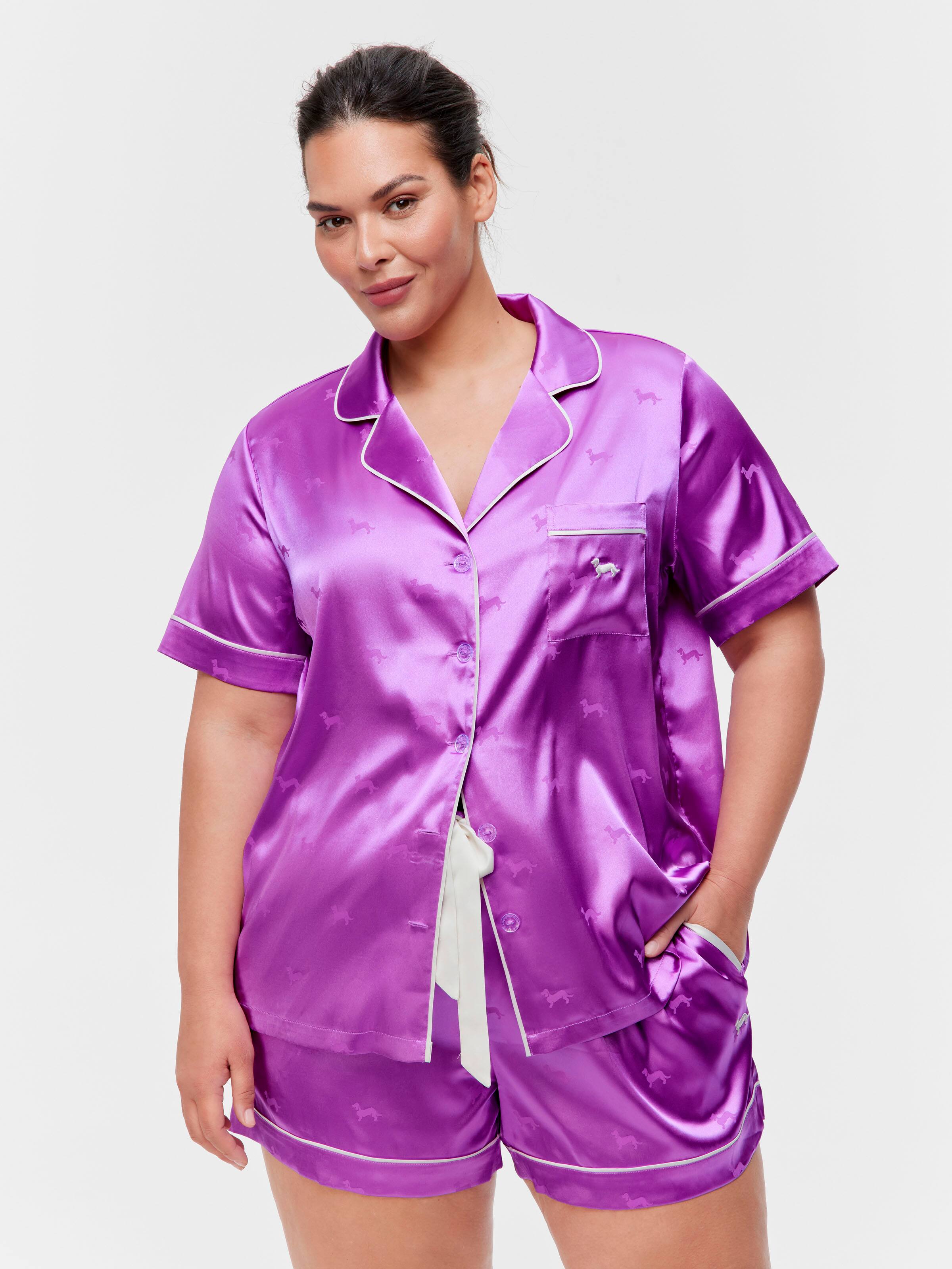 P.A. Plus Orchid Penny Satin Tux Luxe Mini Short