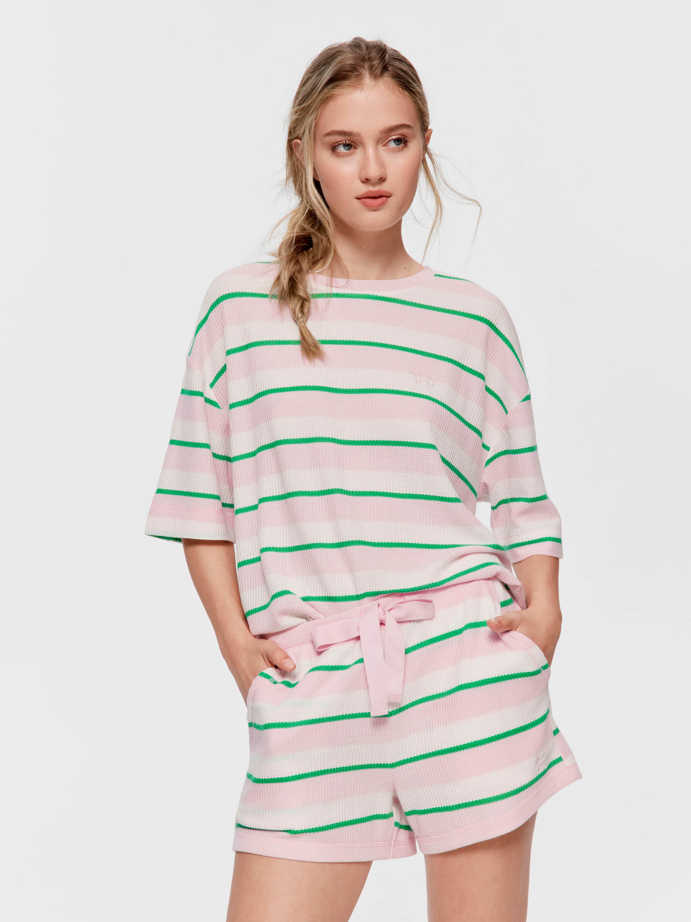 Stripe Waffle Mini Short