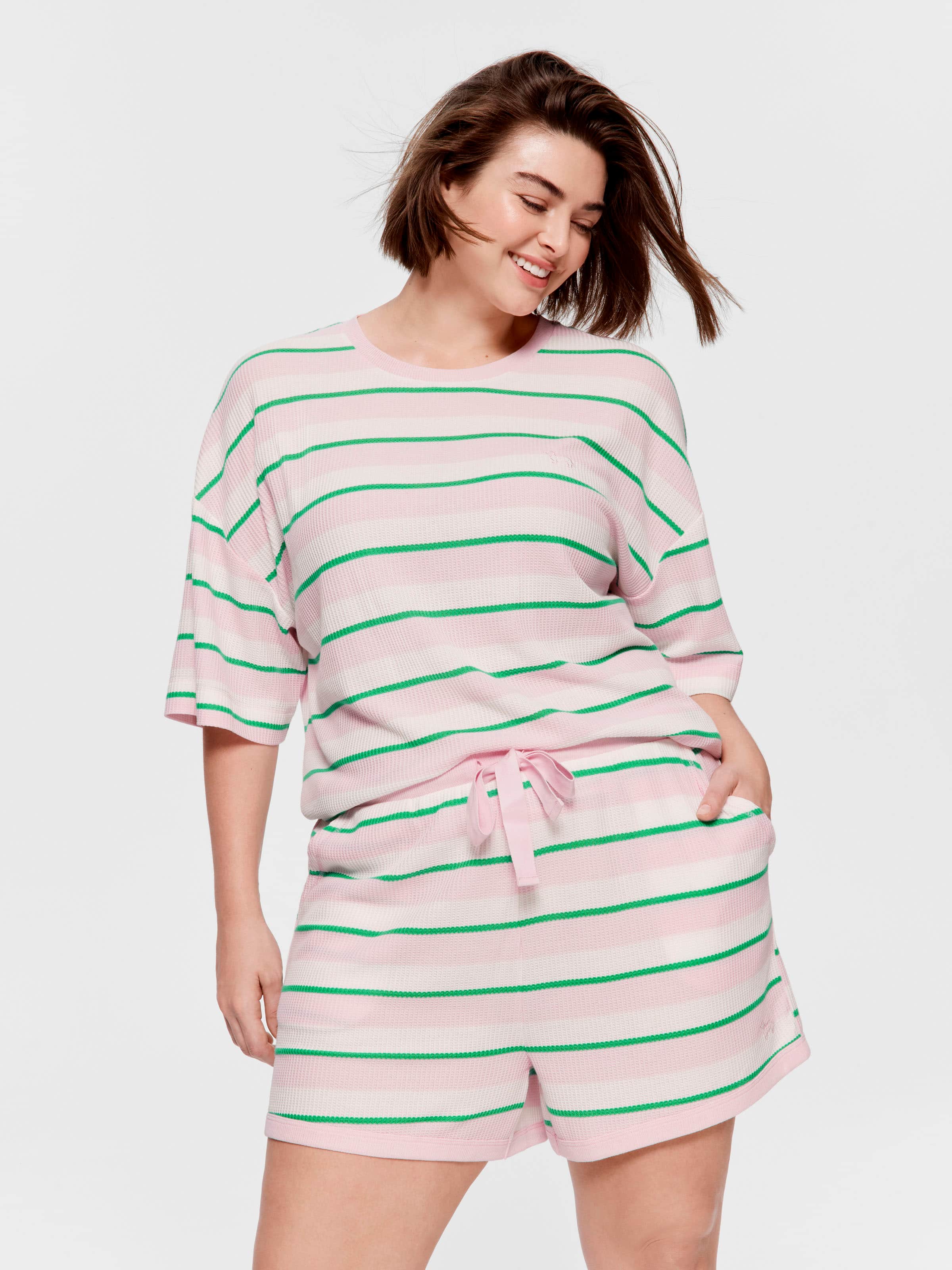 P.A. Plus Stripe Waffle Mini Short