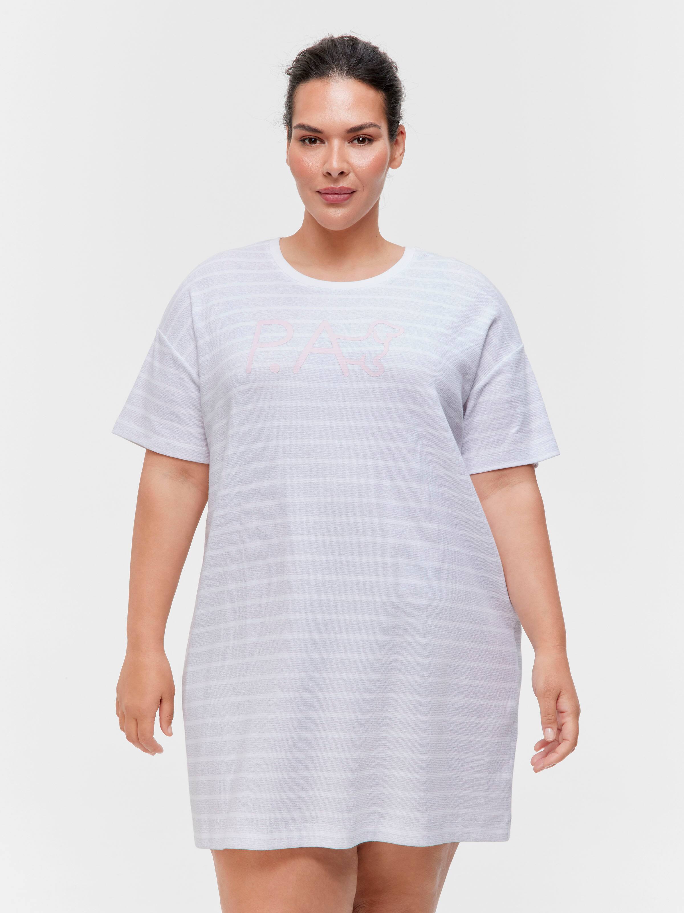 P.A. Plus Grey Stripe Waffle Sleep Tee