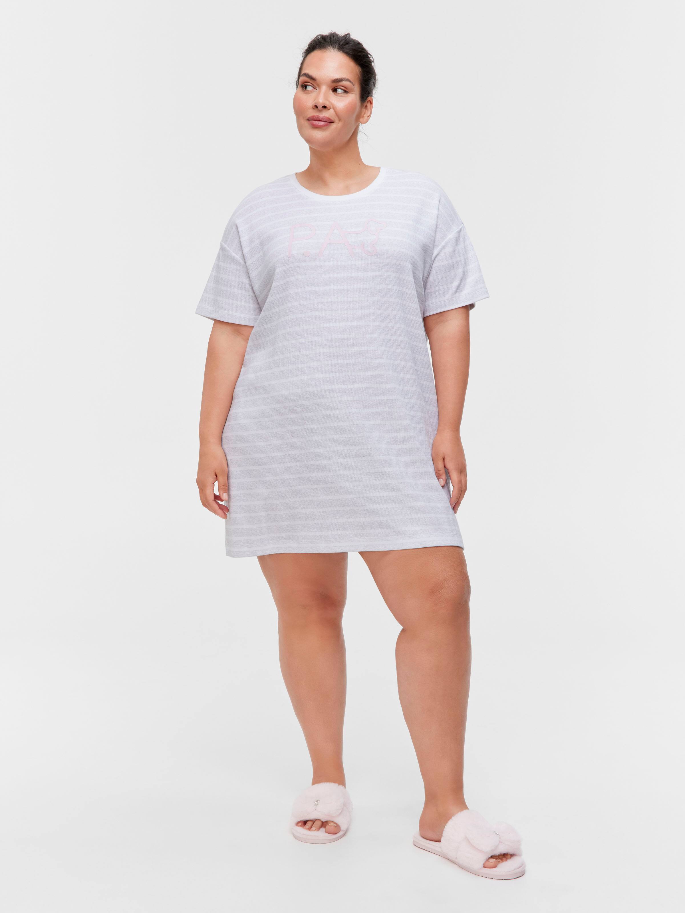 P.A. Plus Grey Stripe Waffle Sleep Tee