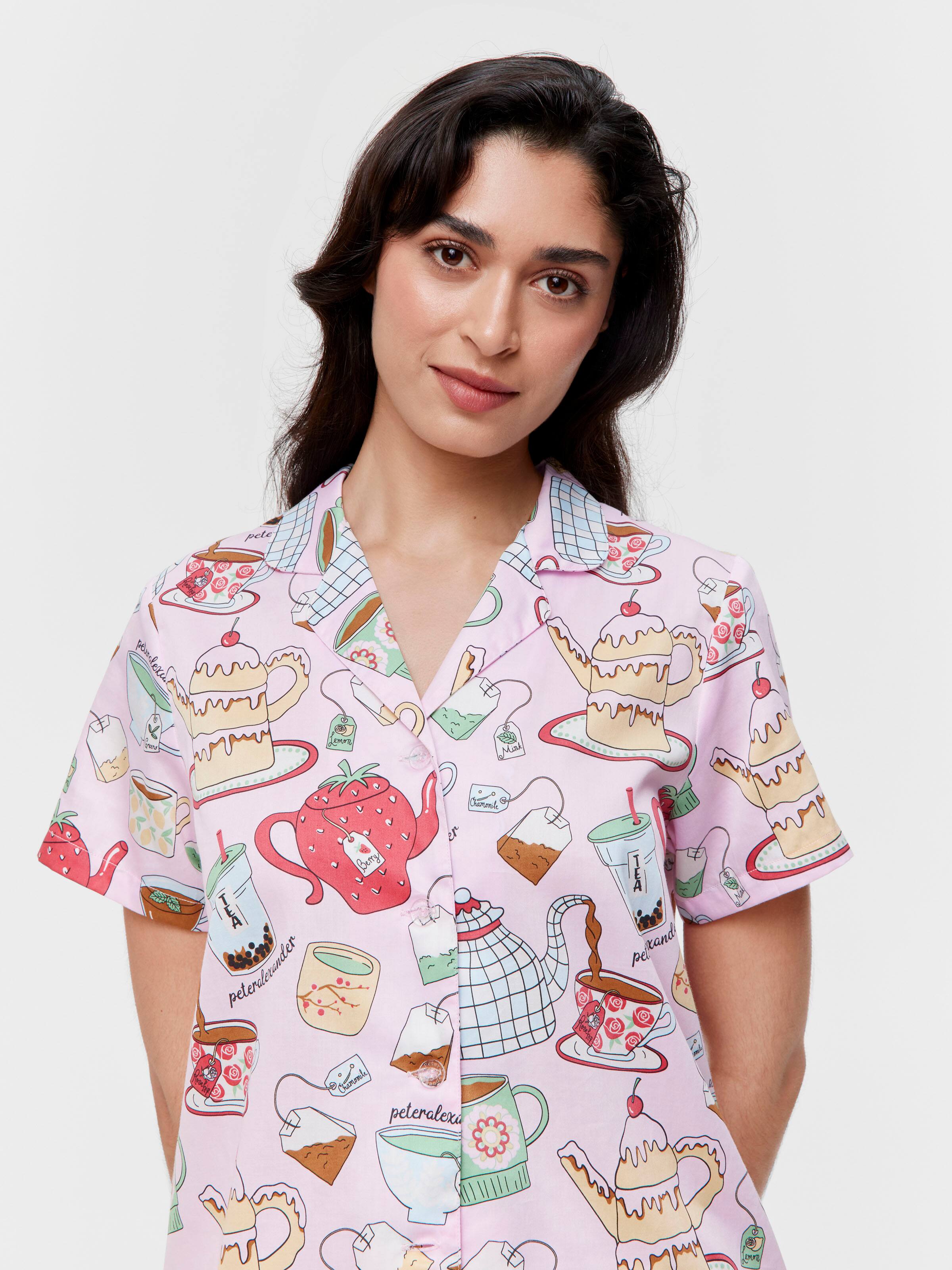 Tea Time 100% Cotton Shortie Pj Set