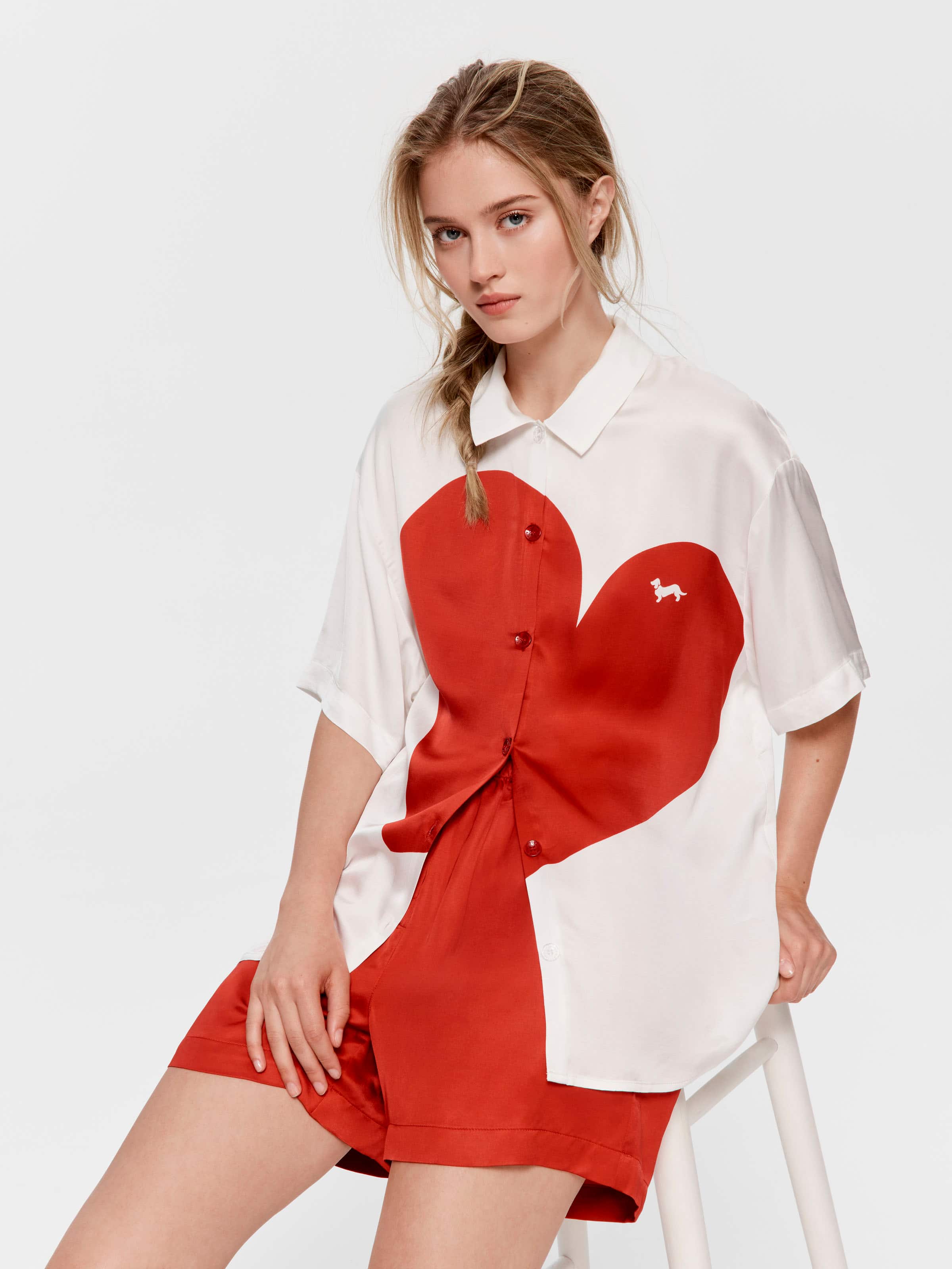 Red Heart Shortie Pj Set
