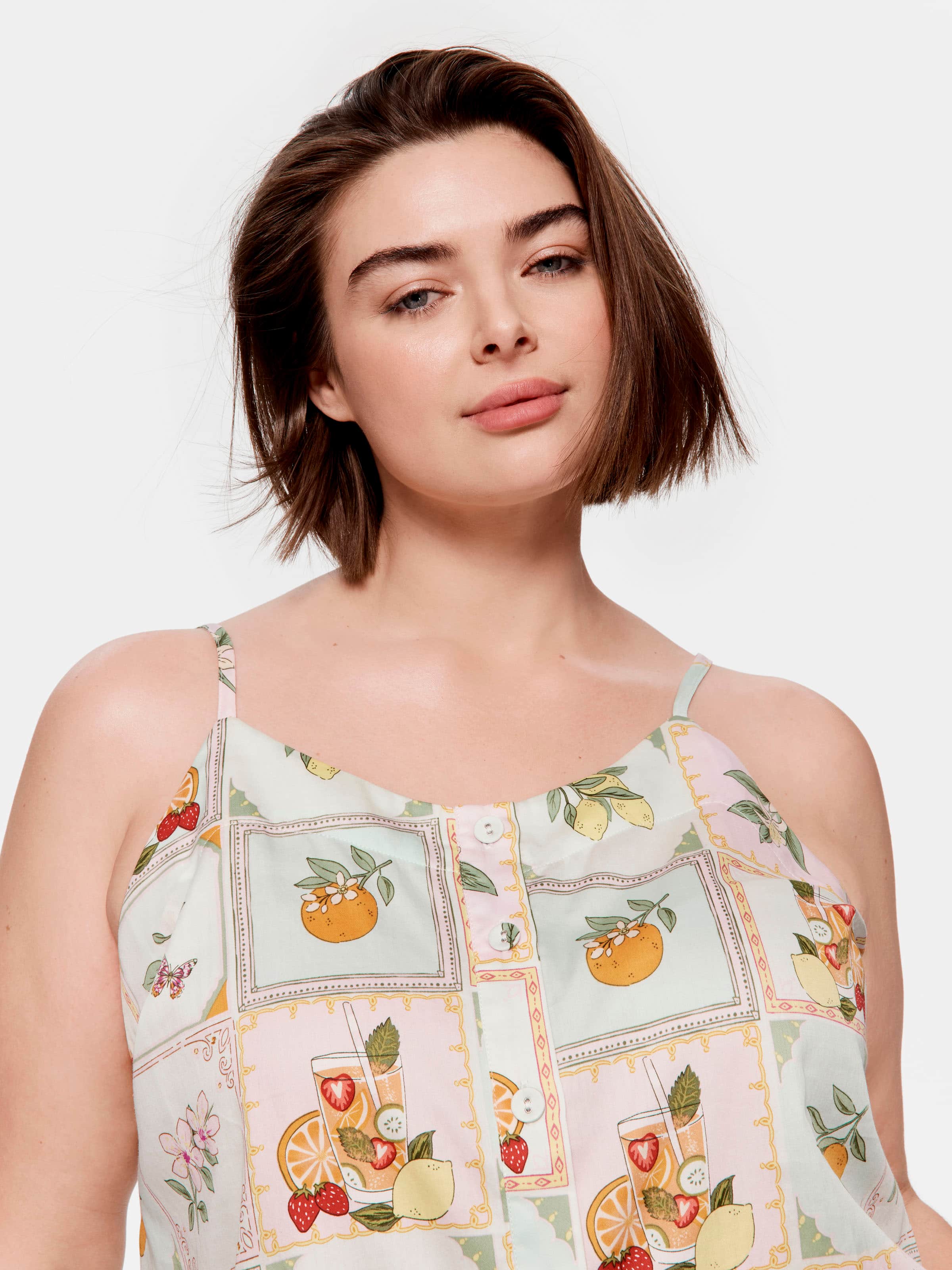 P.A. Plus Summer Garden Tile 100% Cotton Cami