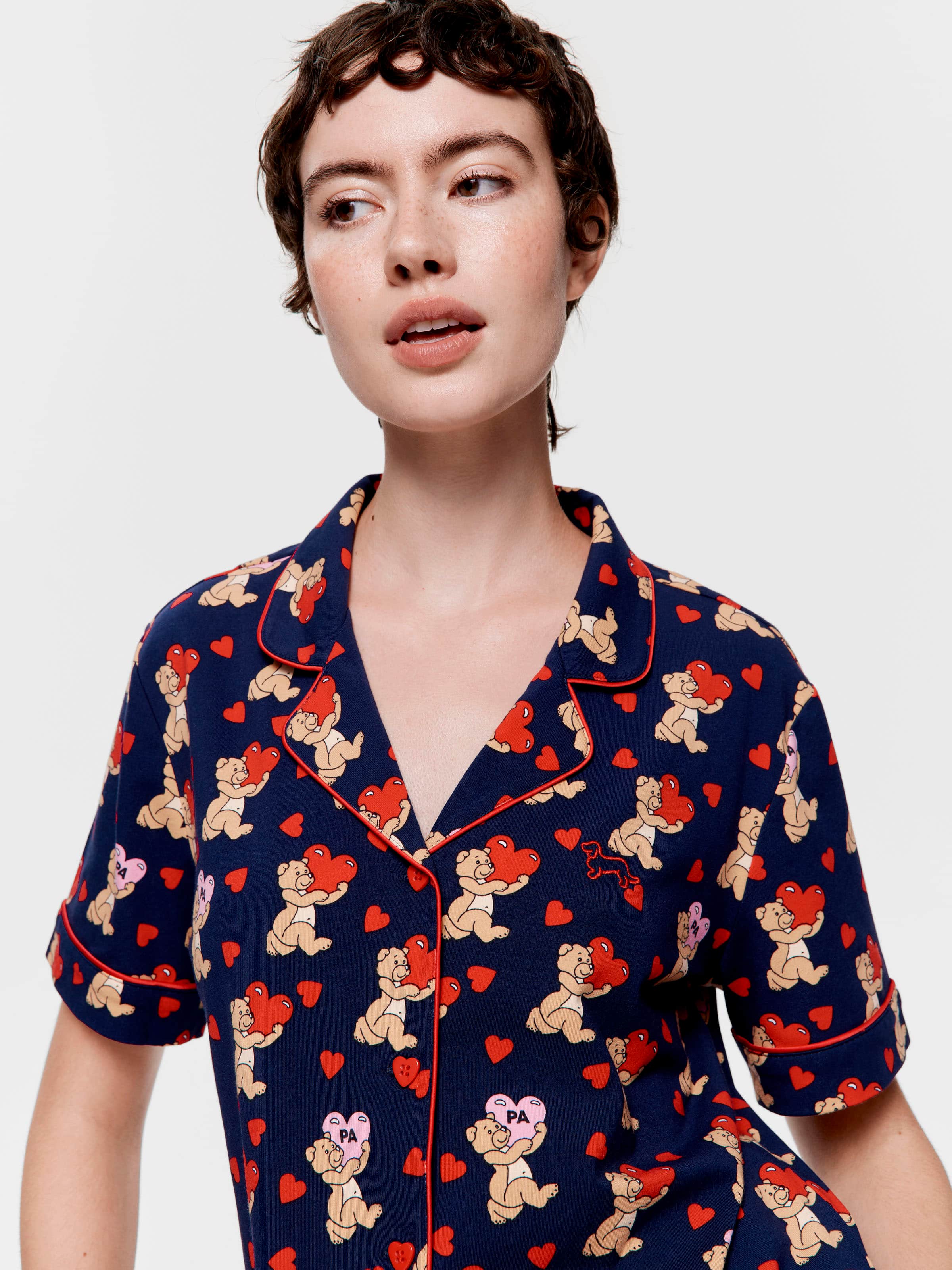 I Love You Teddy Shortie Pj Set