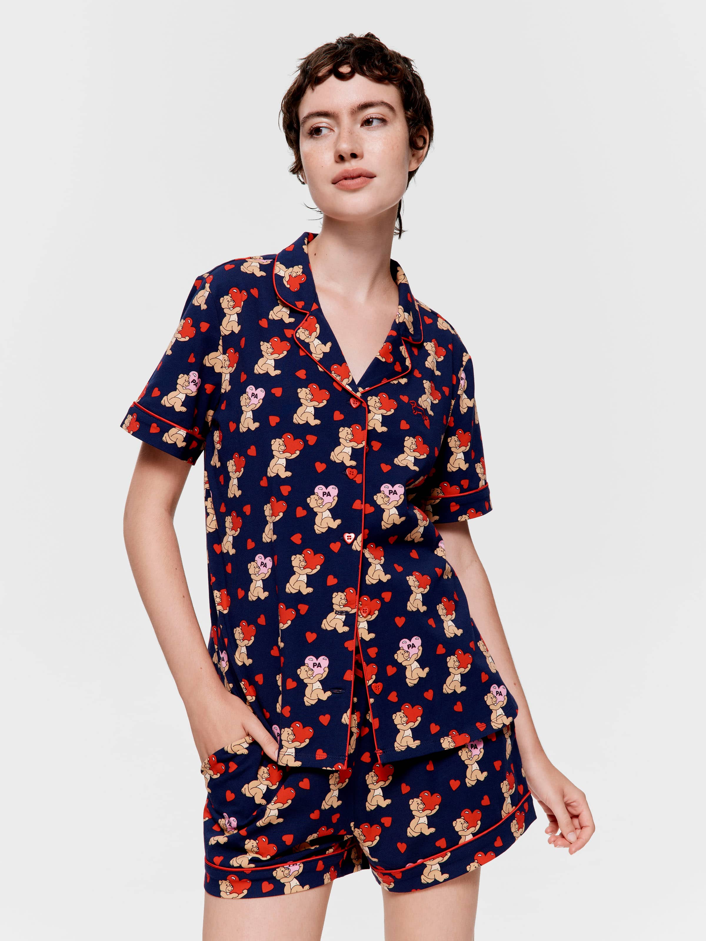 I Love You Teddy Shortie Pj Set