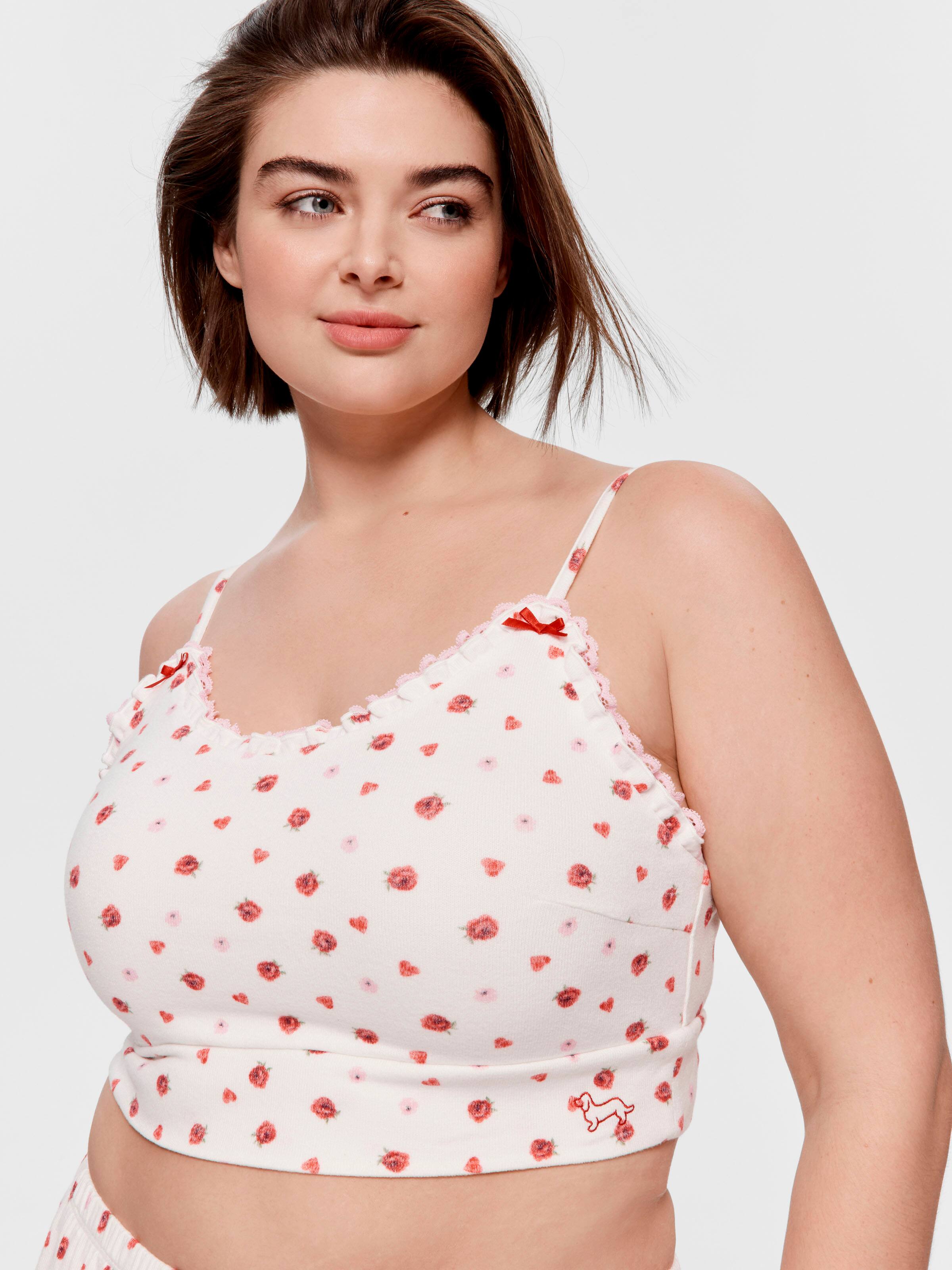 P.A. Plus Rose Heart Fuzzy Crop Top