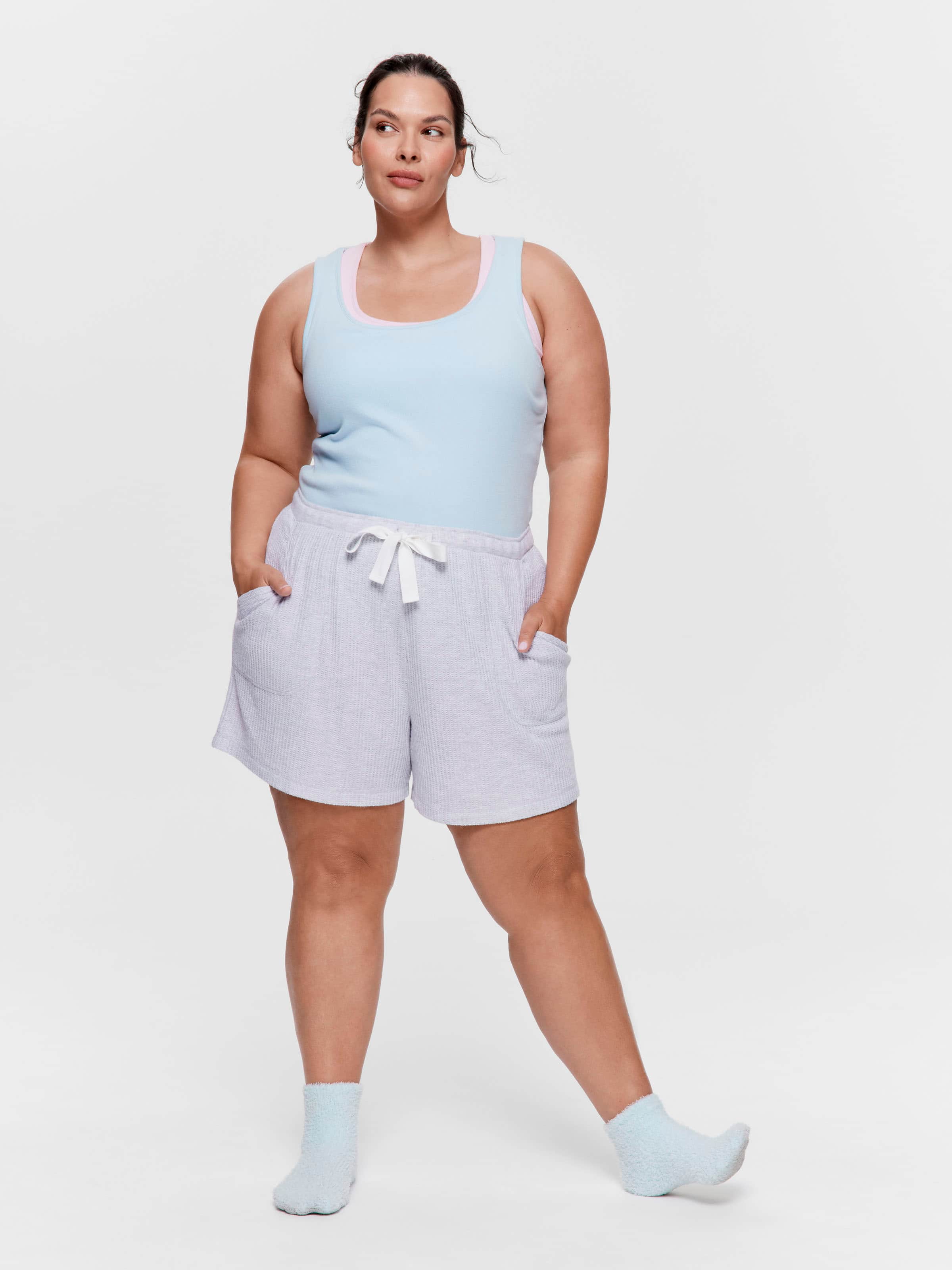 P.A. Plus Light Grey Waffle Long Short