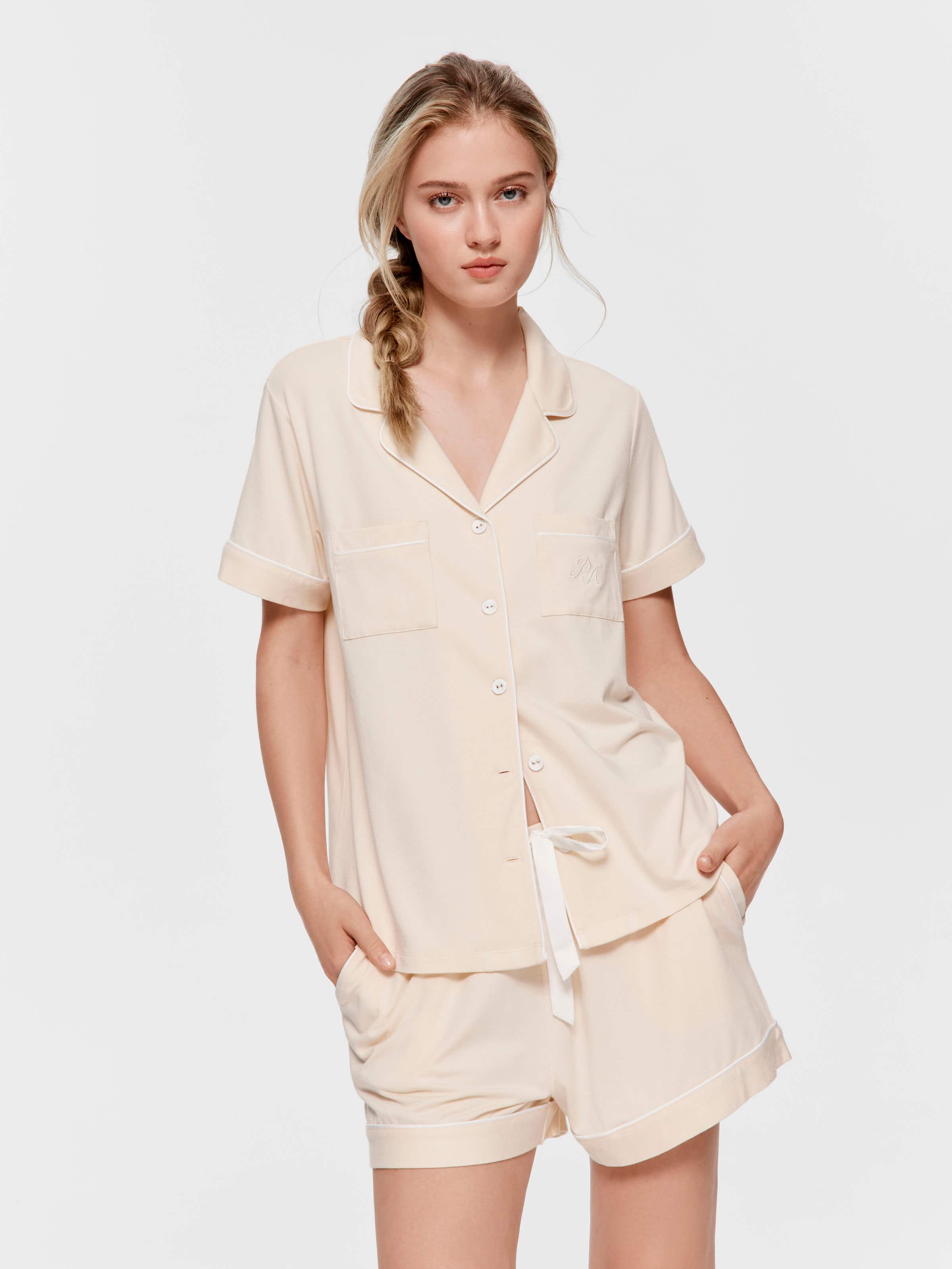 Vanilla Bamboo Jersey Shortie Pj Set