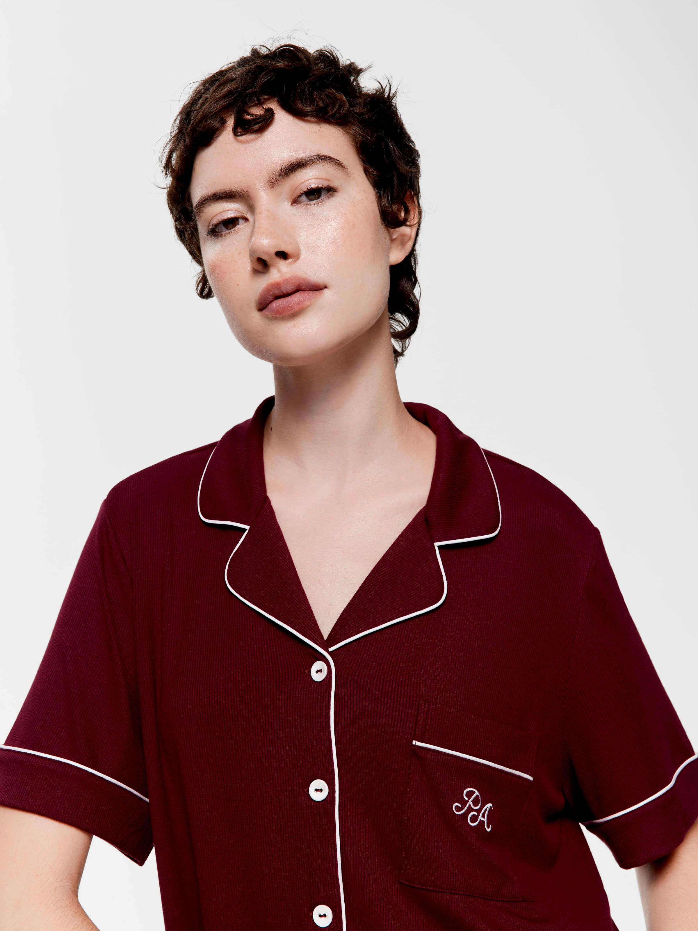 Auburn Bamboo Rib Short Sleeve Shirt