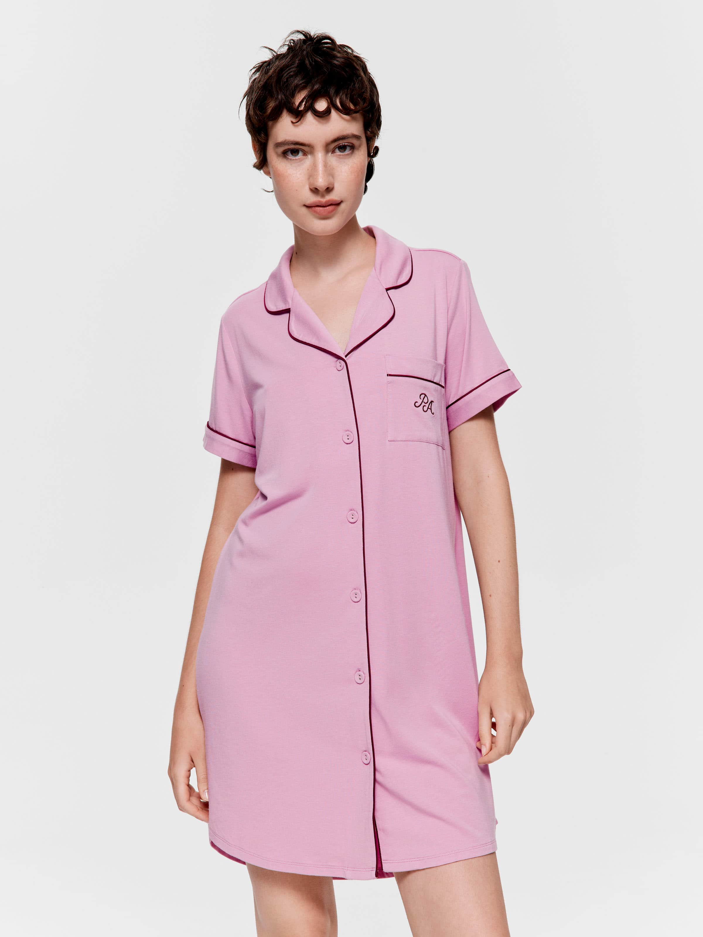 Lavender Bamboo Jersey Short Sleeve Nightshirt