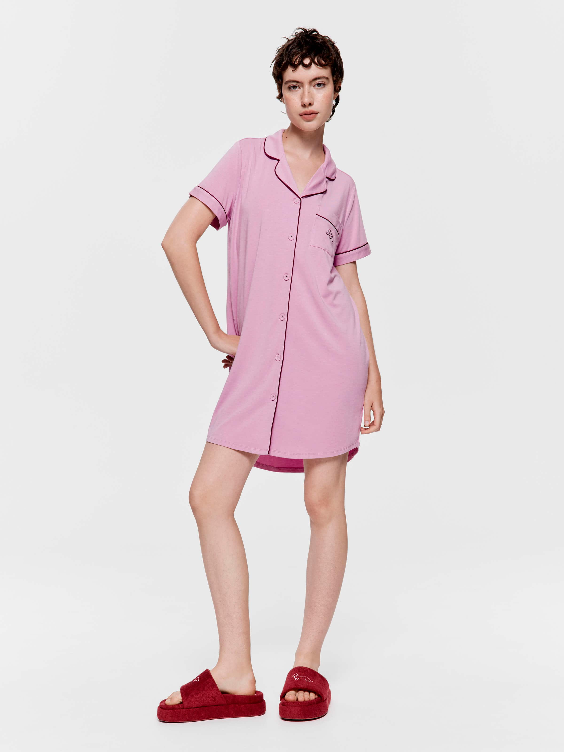 Lavender Bamboo Jersey Short Sleeve Nightshirt