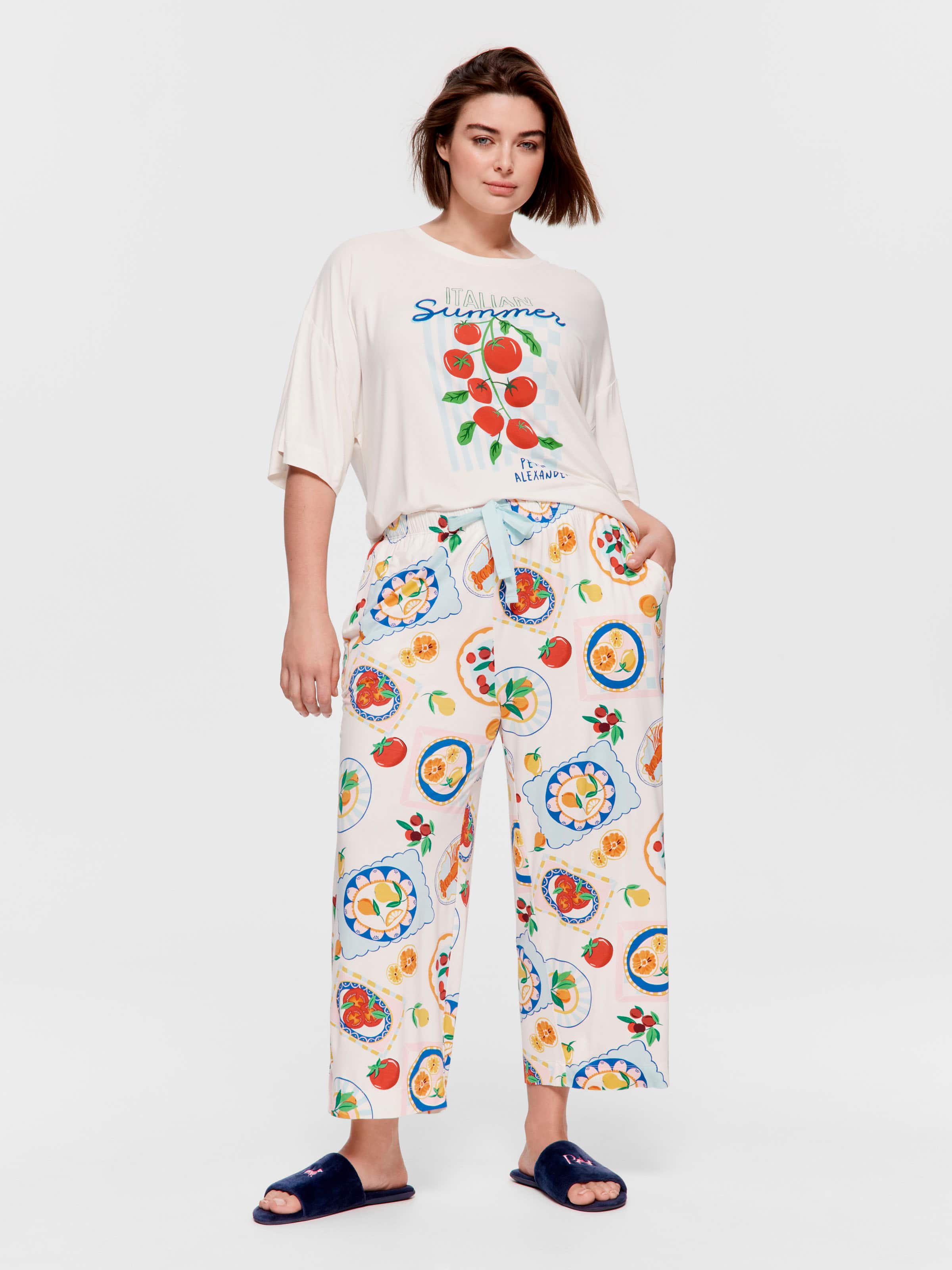 P.A. Plus Italian Summer Bamboo Jersey 3/4 Pj Pant