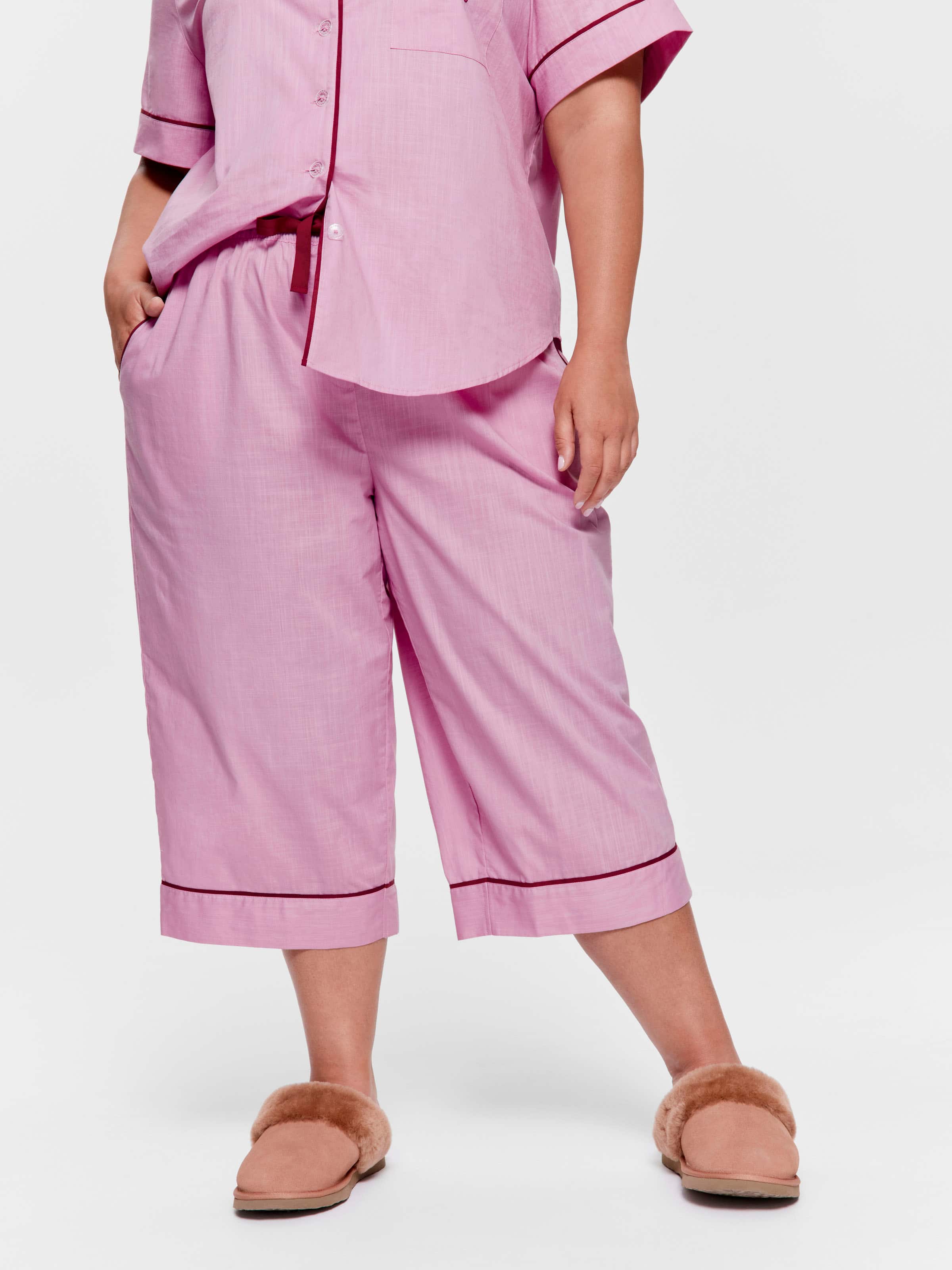 P.A. Plus Pink 100% Cotton 3/4 Pj Pant