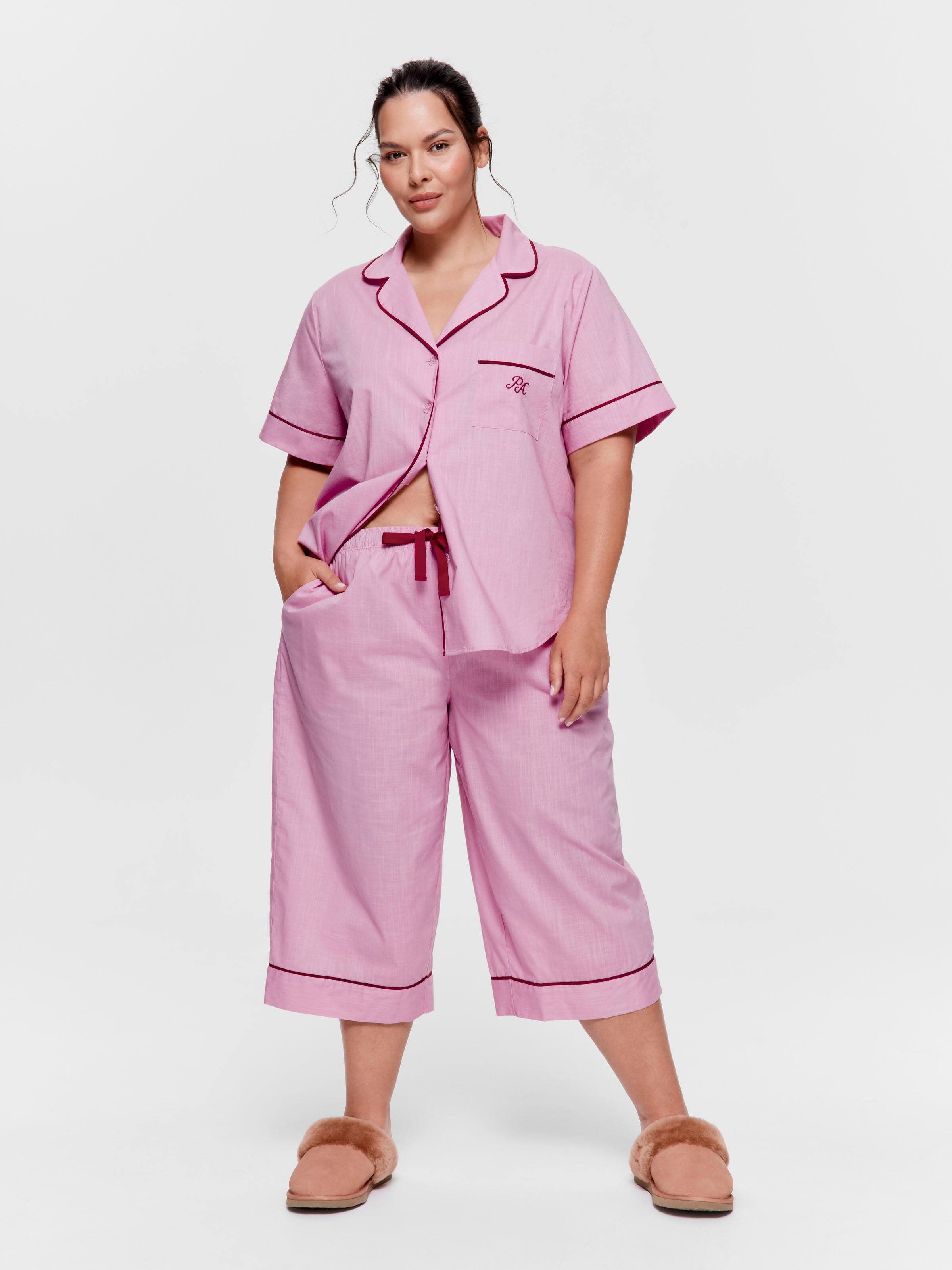 P.A. Plus Pink 100% Cotton 3/4 Pj Pant