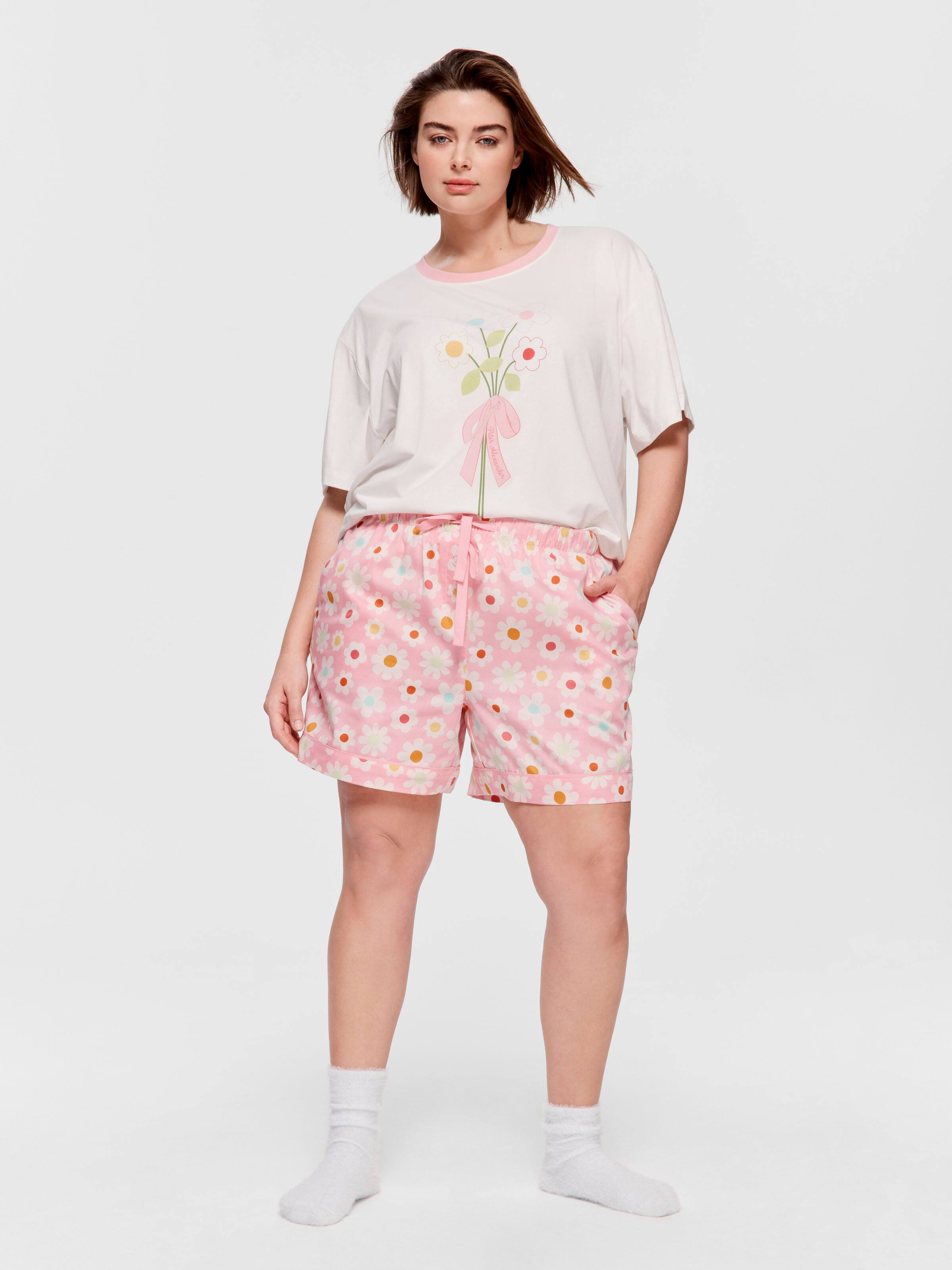 P.A. Plus Floral 100% Cotton Mid Short