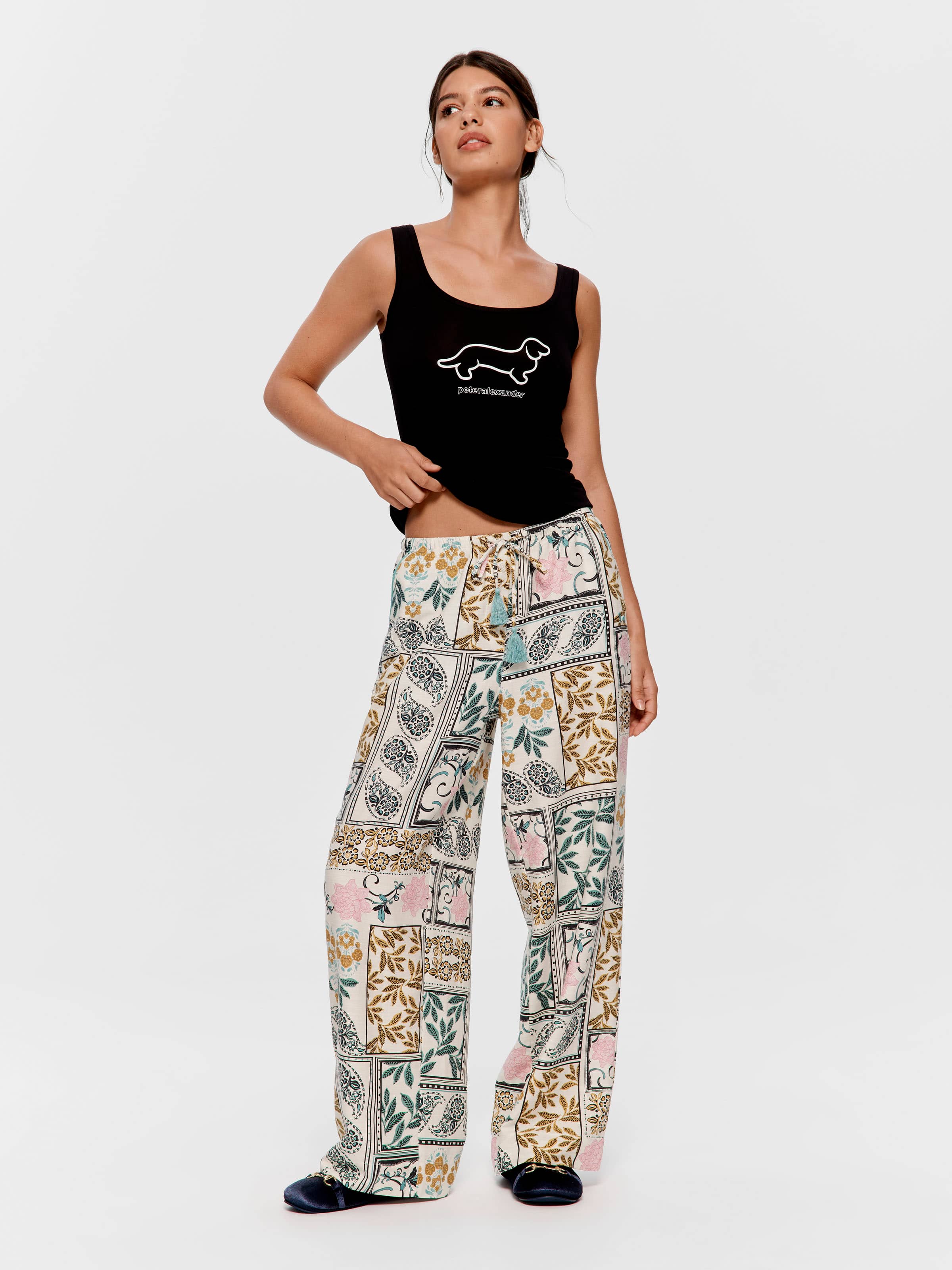 Boho Floral Wide Leg Tassel Pj Pant