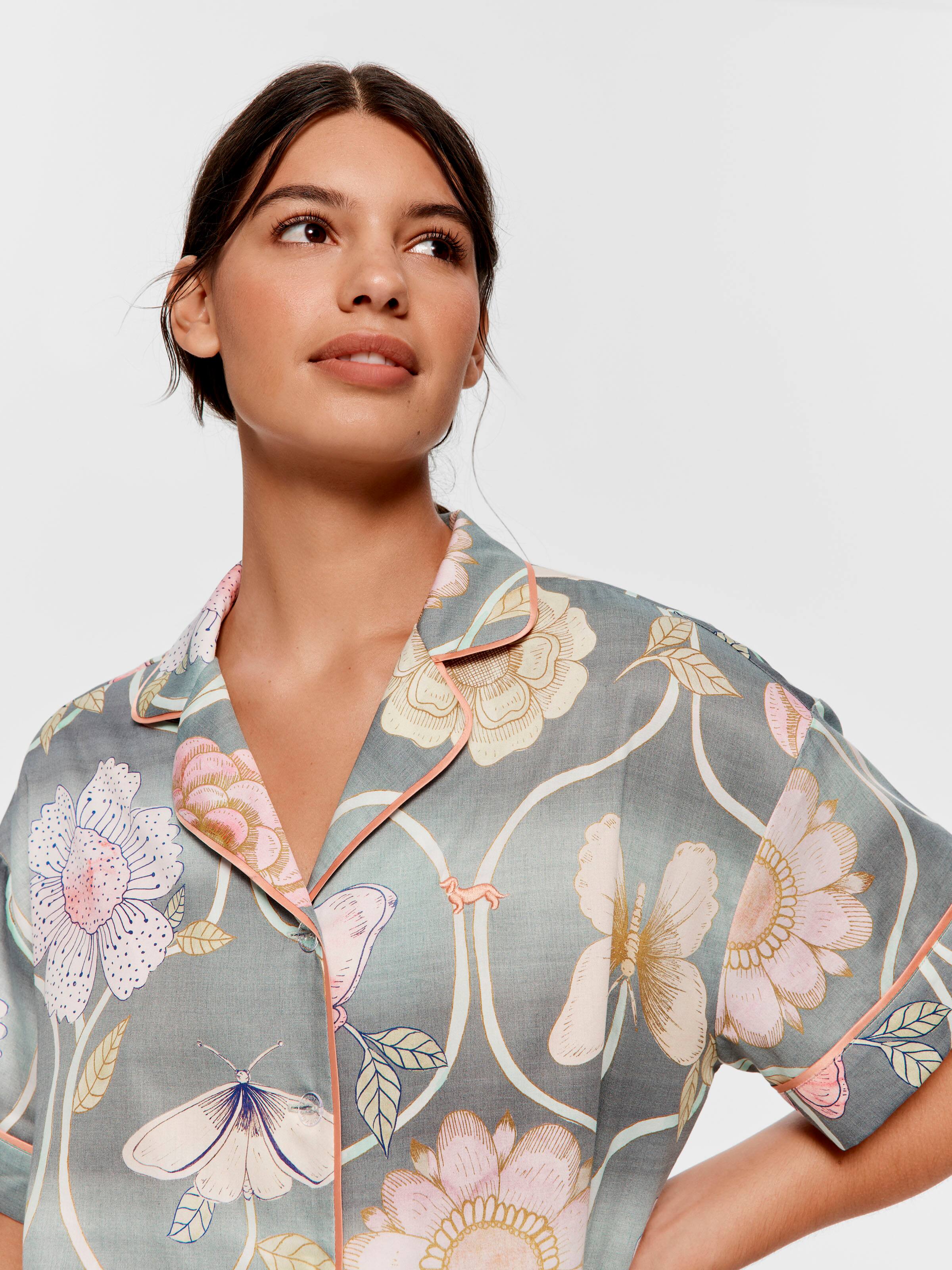 Butterfly Floral 100% Cotton Short Sleeve & Pant Pj Set