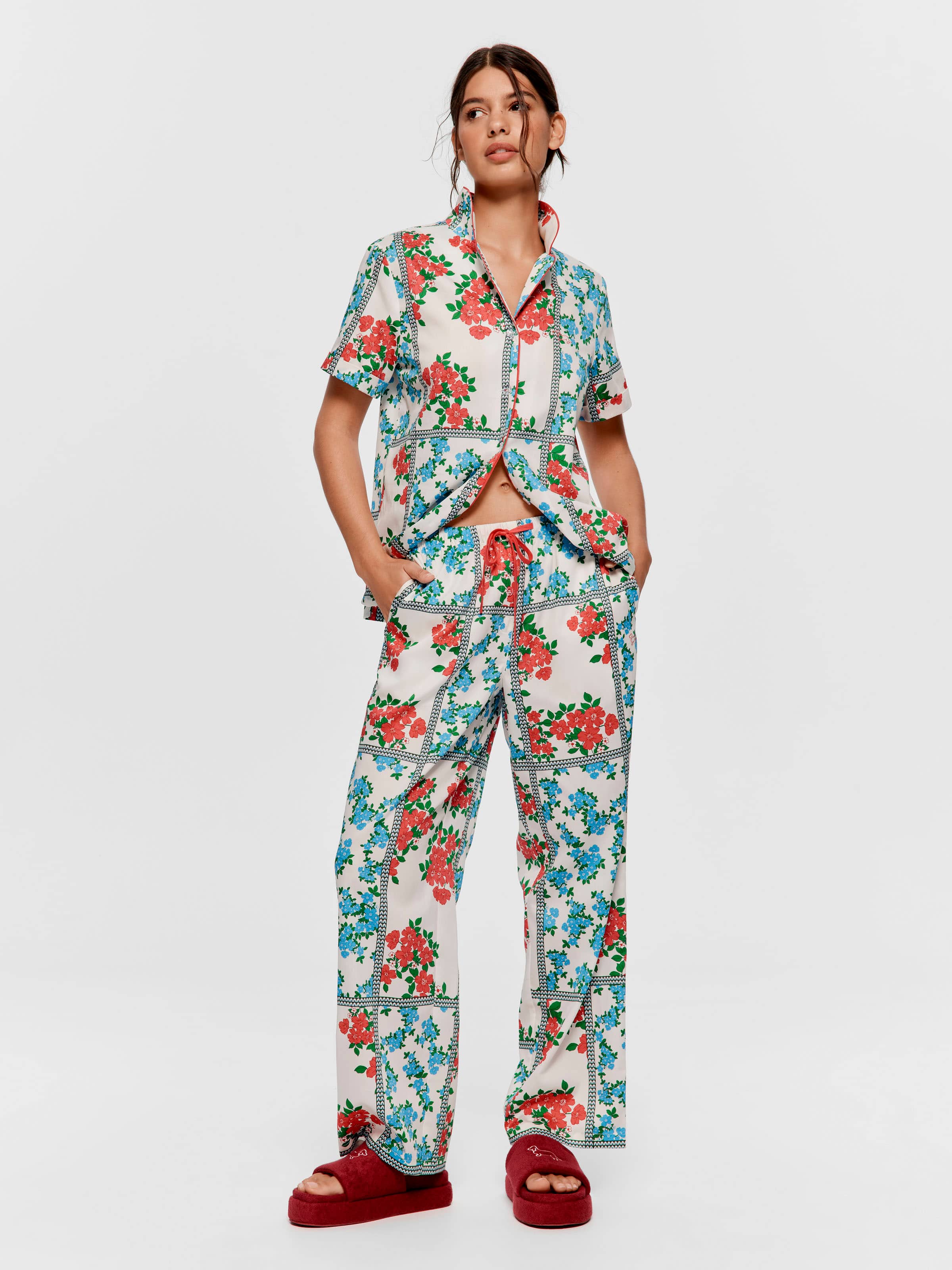 Garden Floral Tile 100% Cotton Classic Pj Pant