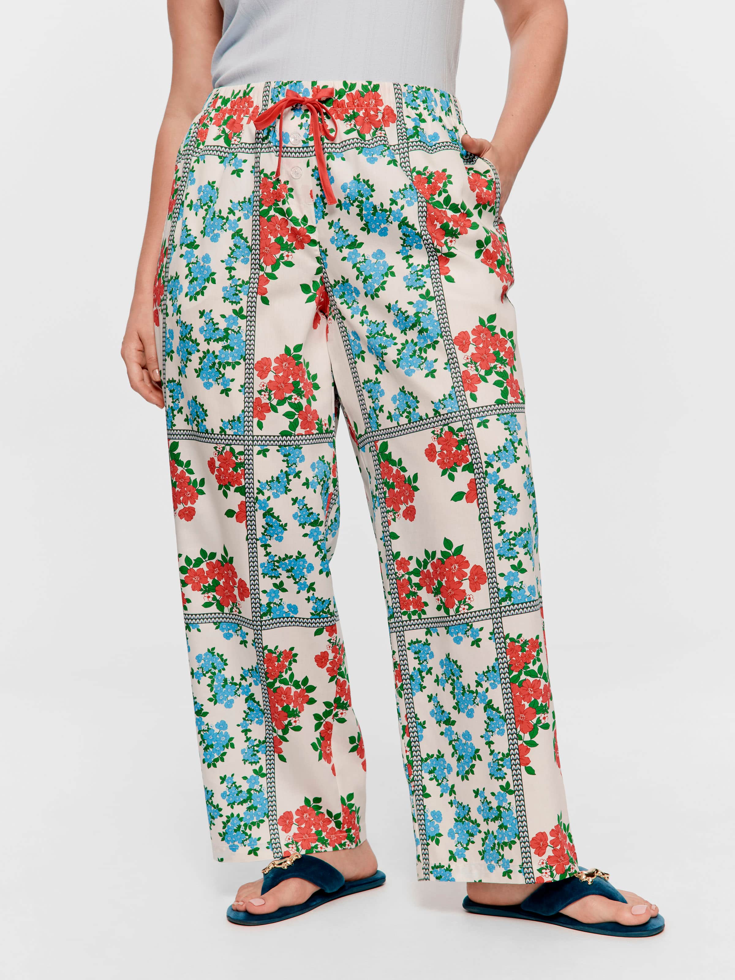 P.A. Plus Garden Floral Tile 100% Cotton Classic Pj Pant