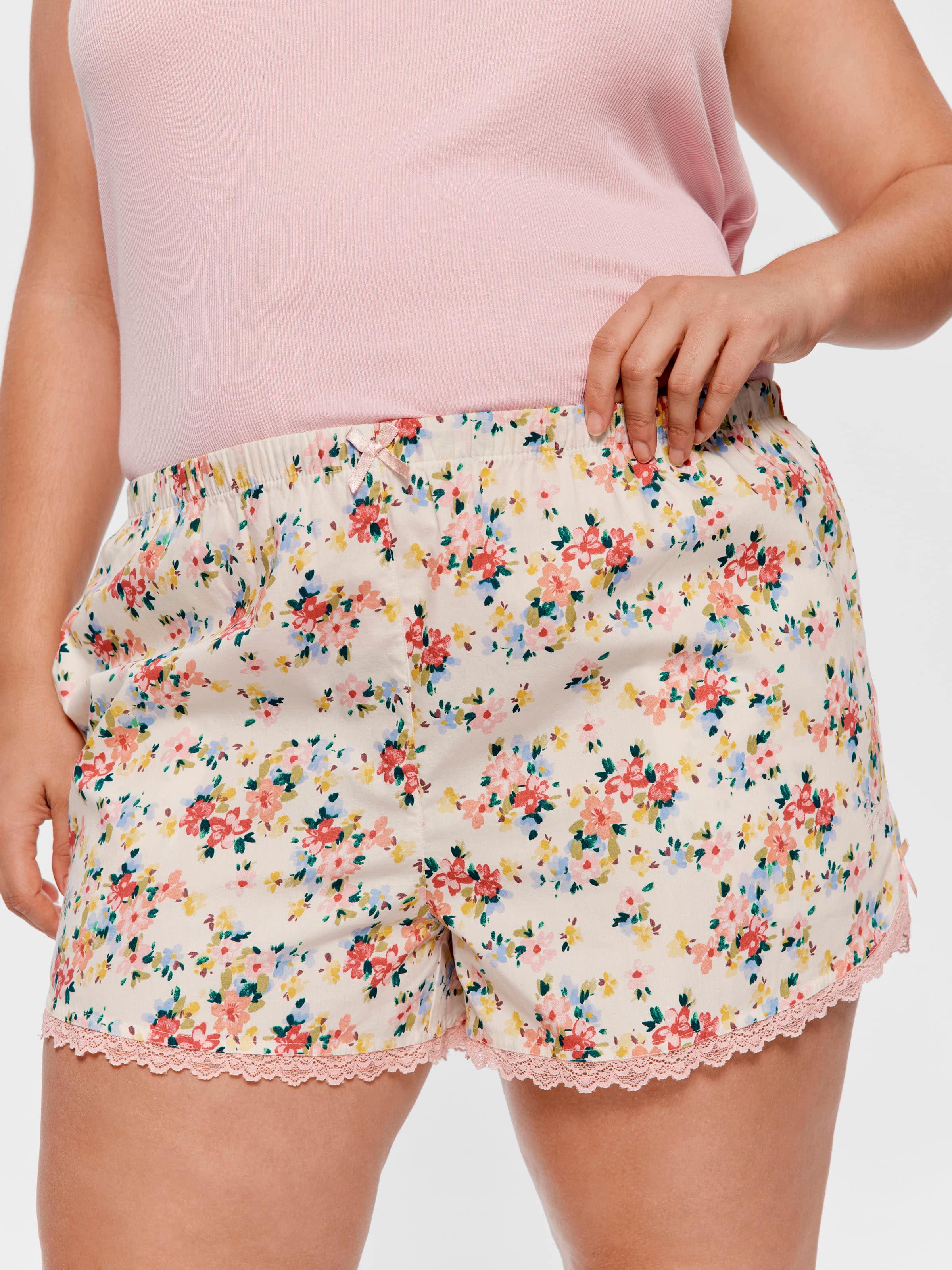 P.A. Plus Ditsy Floral Lace 100% Cotton Mid Short