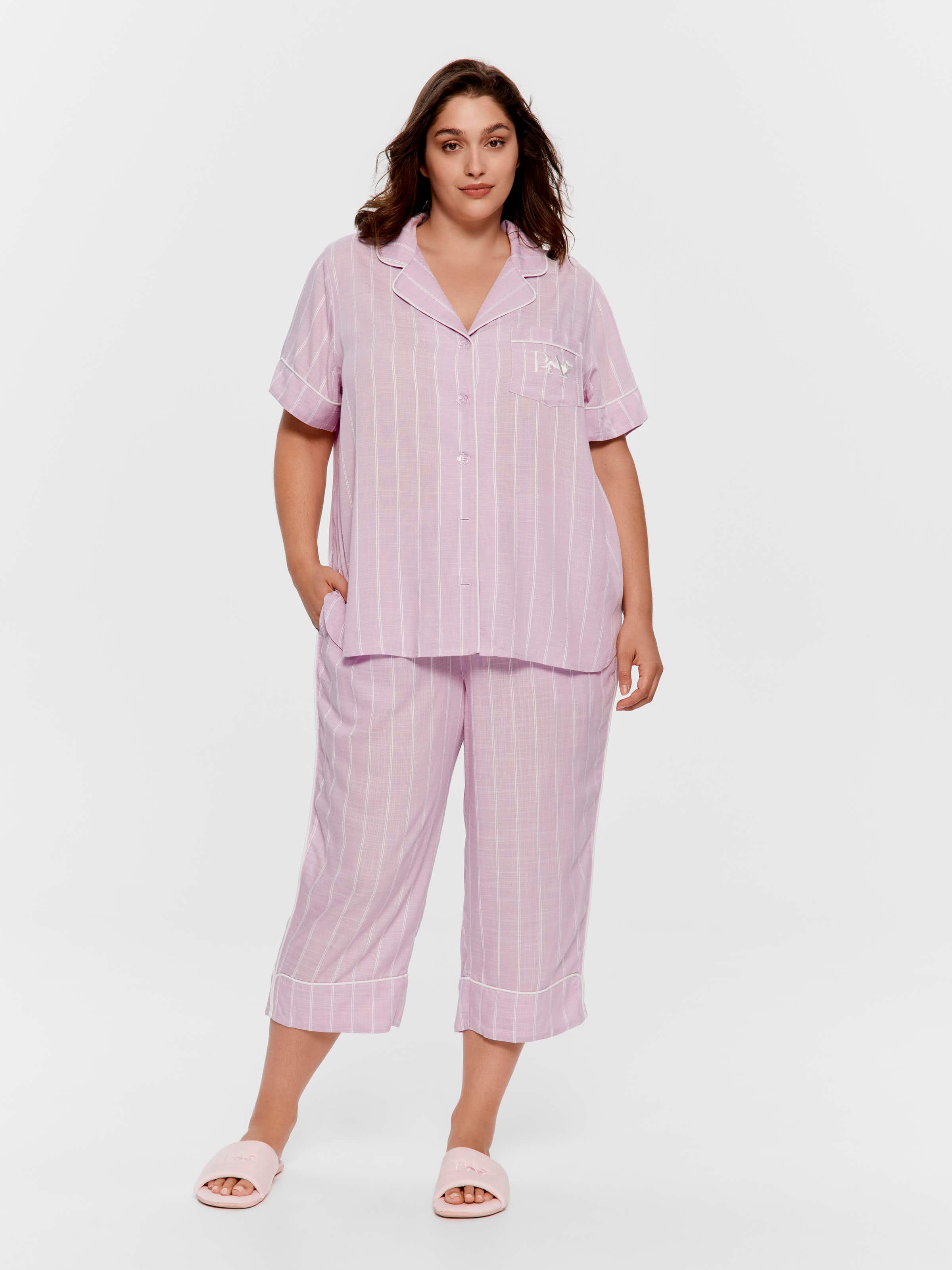 P.A. Plus Lavender Textured Viscose Short Sleeve Shirt