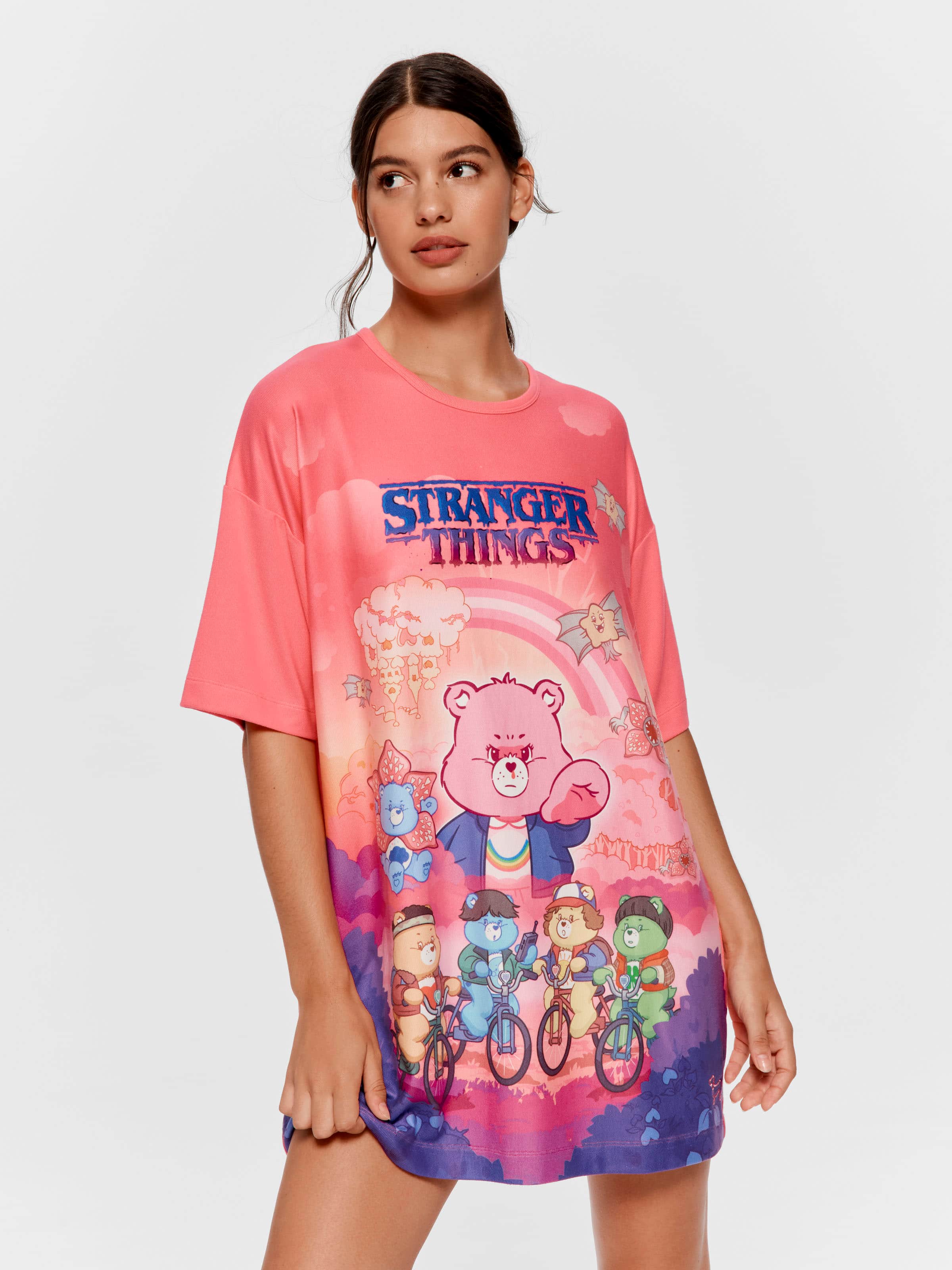 Stranger Things Care Bears Plush Oversized Sleep Tee