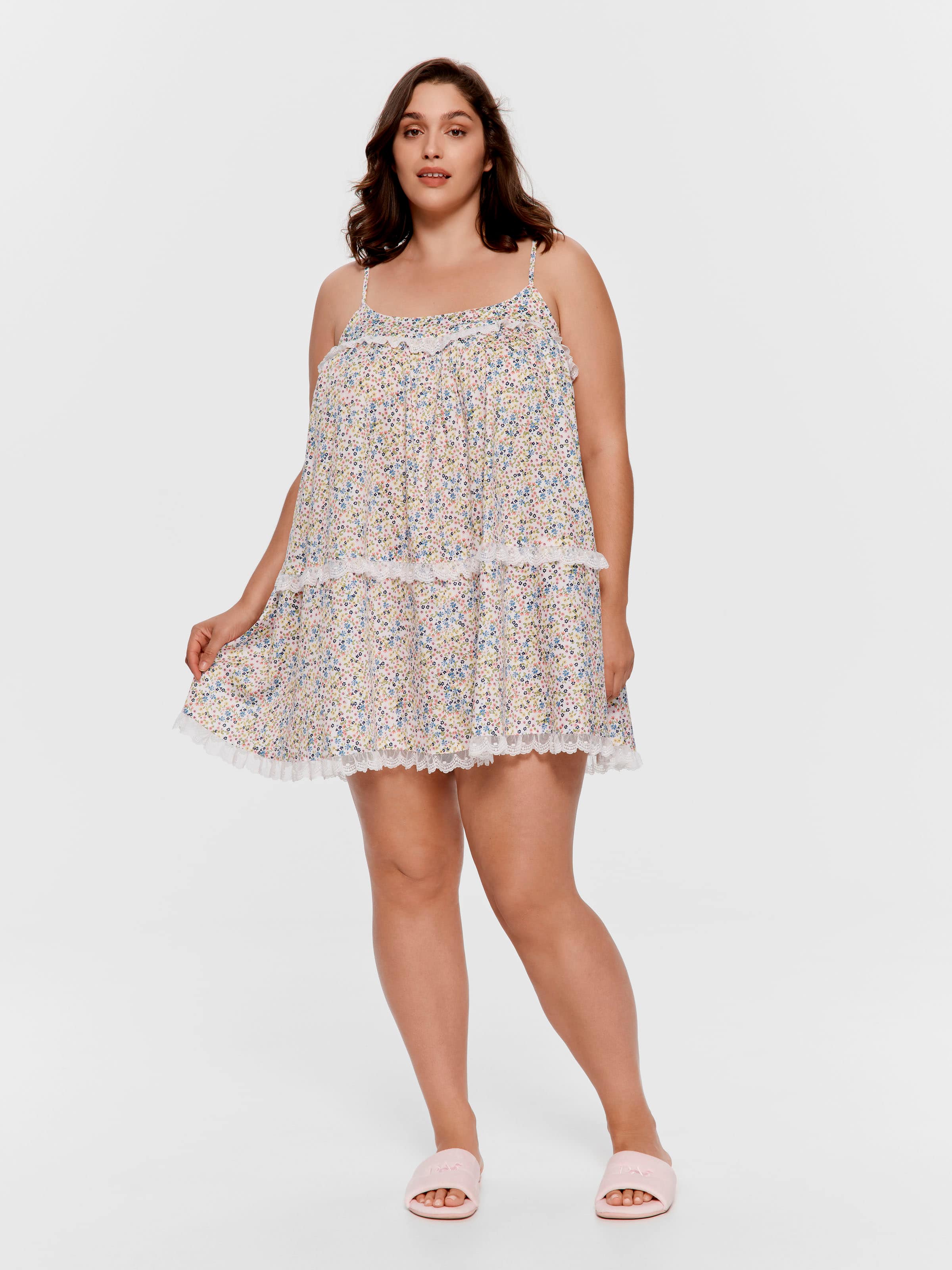 P.A. Plus Ditsy Floral 100% Cotton Fashion Nightie