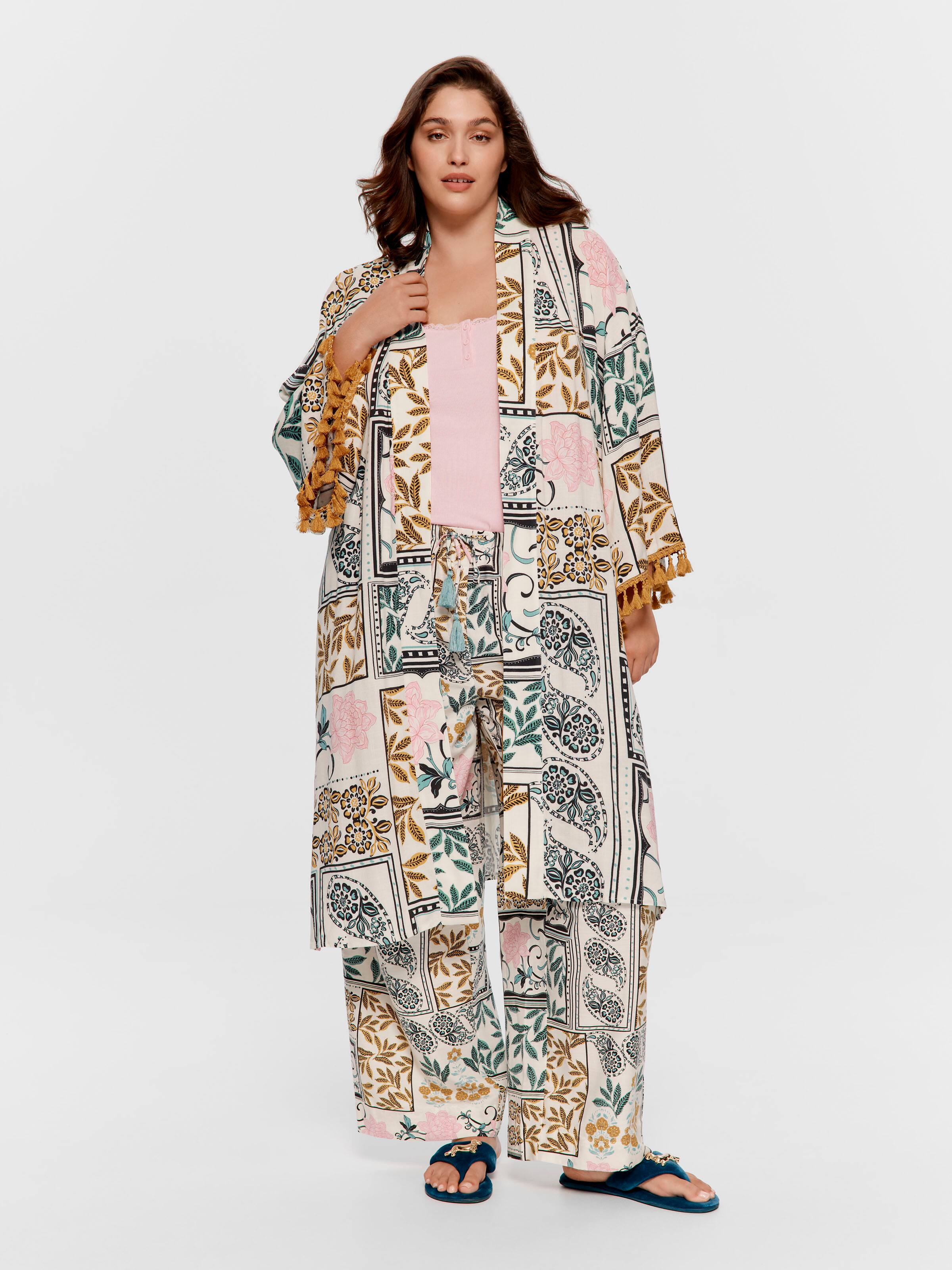 P.A. Plus Boho Floral Tassel Long Fashion Gown